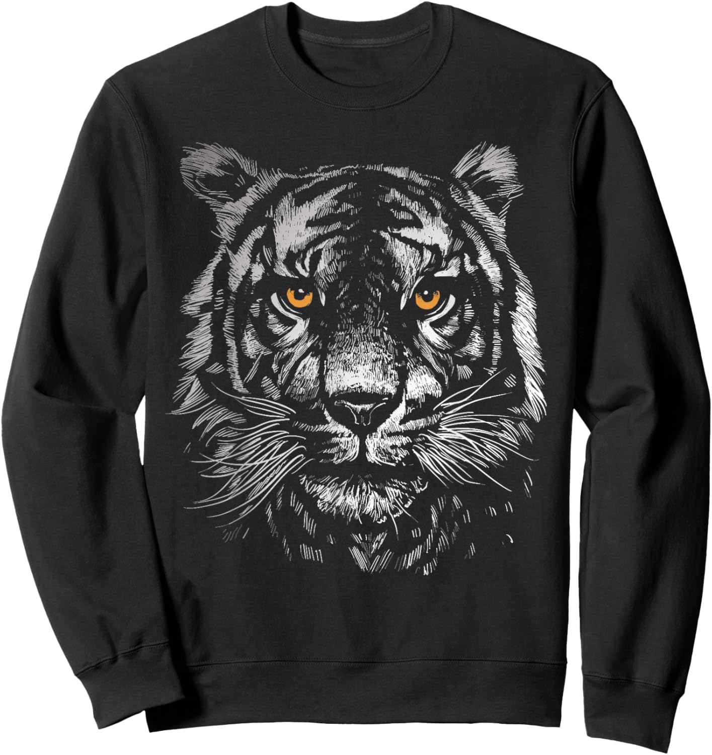 Tiger Face Wild Animal Tiger Shirt Women and Kids Sweatshirt - Sweatshirt | Black