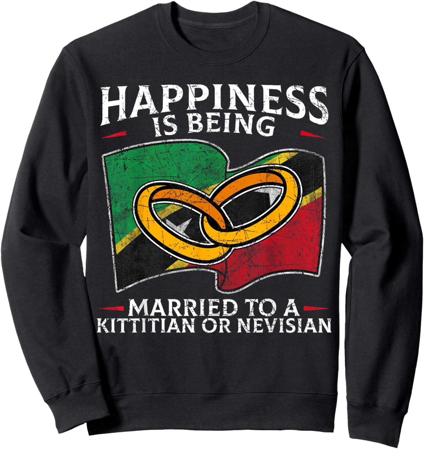 Saint Kitts and Nevis Marriage Kittitian or Nevisian Married Sweatshirt - Sweatshirt | Black