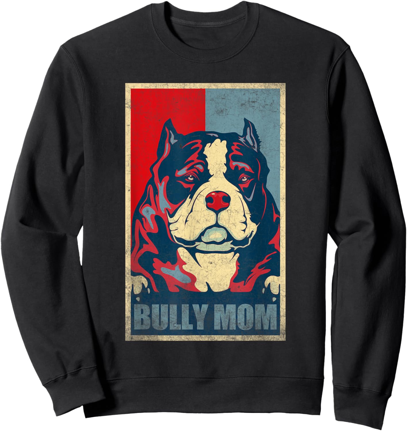 American Bully Mom Vintage , Dog Bully Mom Sweatshirt - Sweatshirt | Black