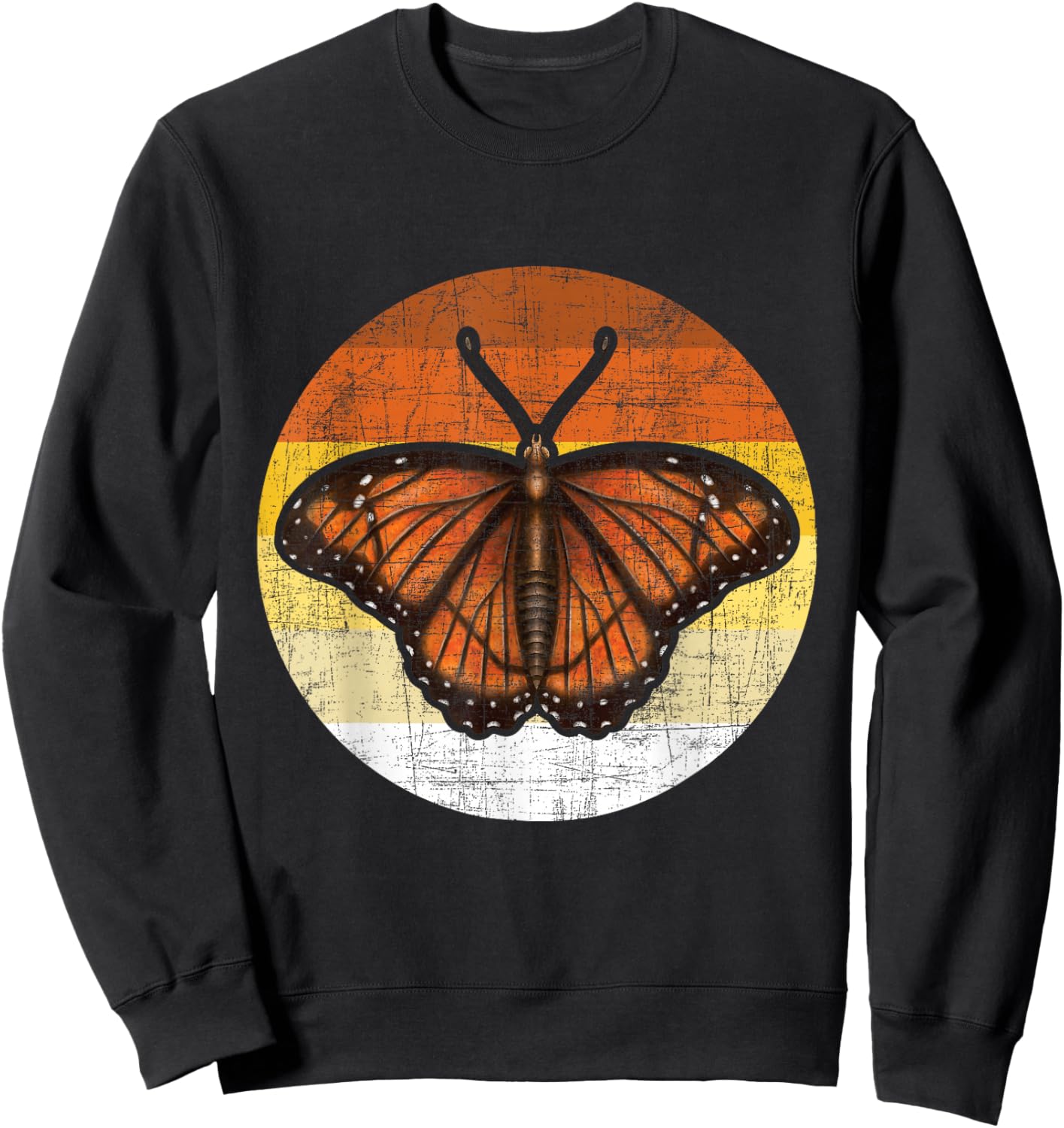 Retro Butterfly Lover - Gardener Butterflies Entomologist Sweatshirt - Sweatshirt | Black