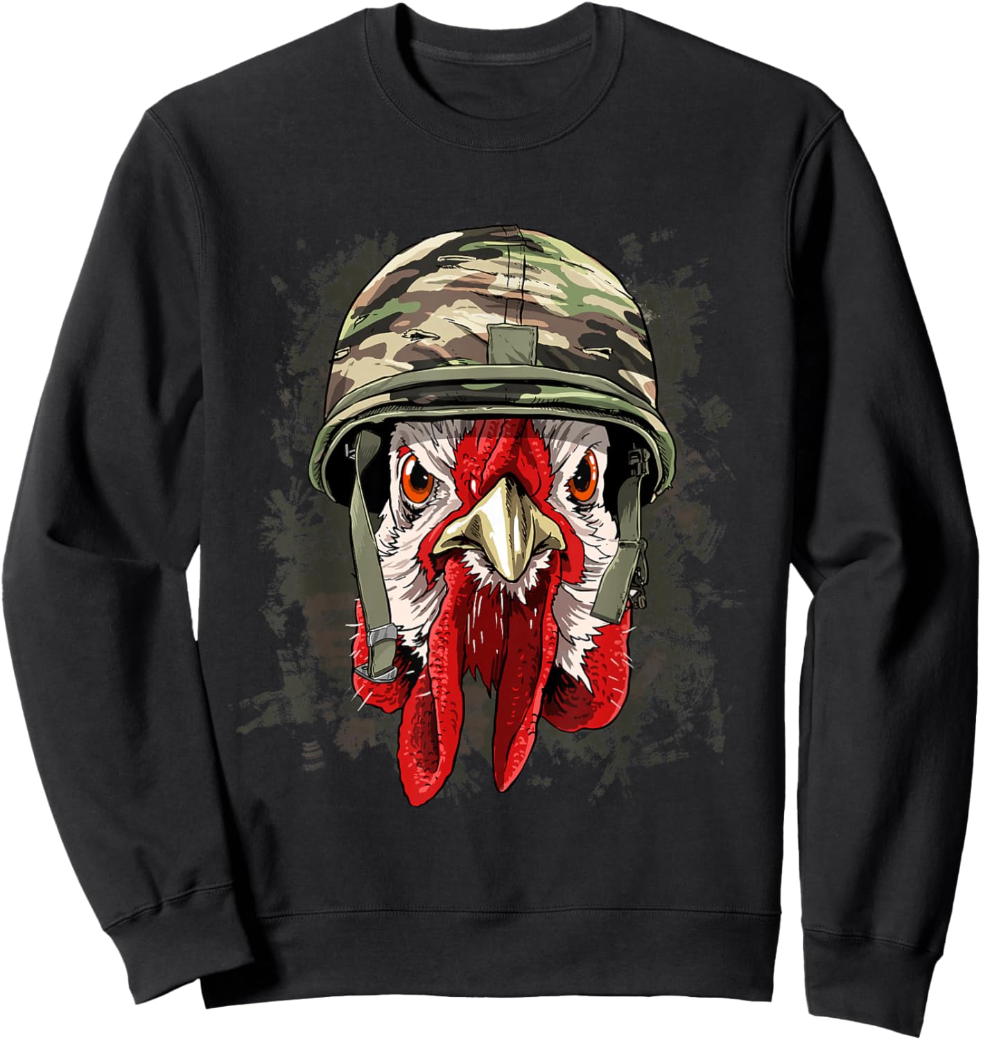 Chicken Soldier Veteran Army Chicken Farm Animal Lover Sweatshirt - Sweatshirt | Black