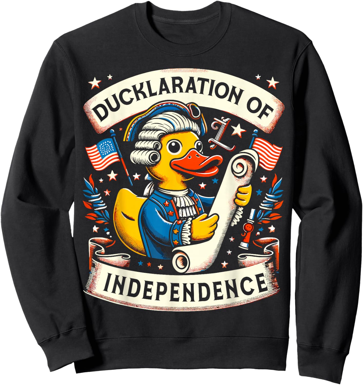 Ducklaration of Independence 4th of July Funny July Fourth Kids Men Sweatshirt - Sweatshirt | Black