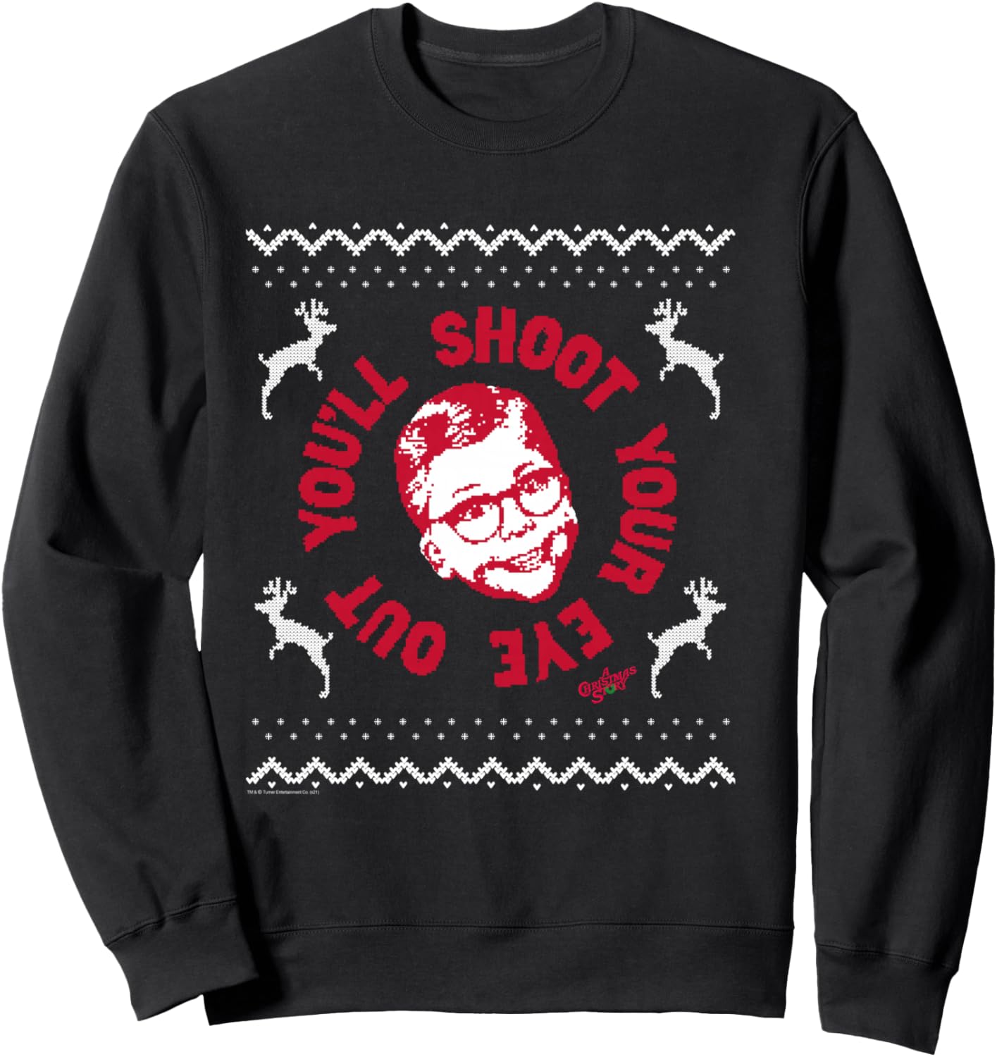 A Christmas Story Sweater Print You'll Shoot Your Eye Out Sweatshirt - Sweatshirt | Black