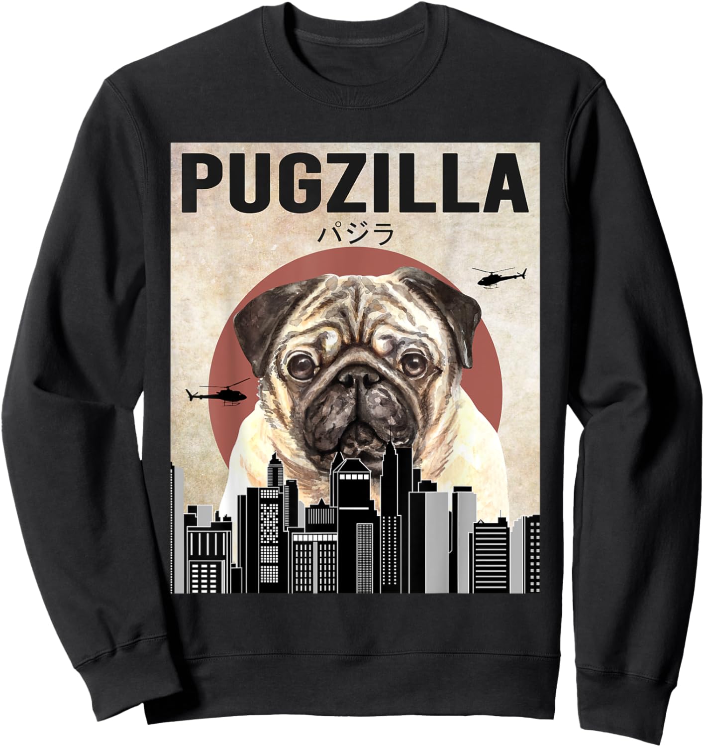 Pugzilla Funny Pug Dog Lover Women Kids Sweatshirt - Sweatshirt | Black