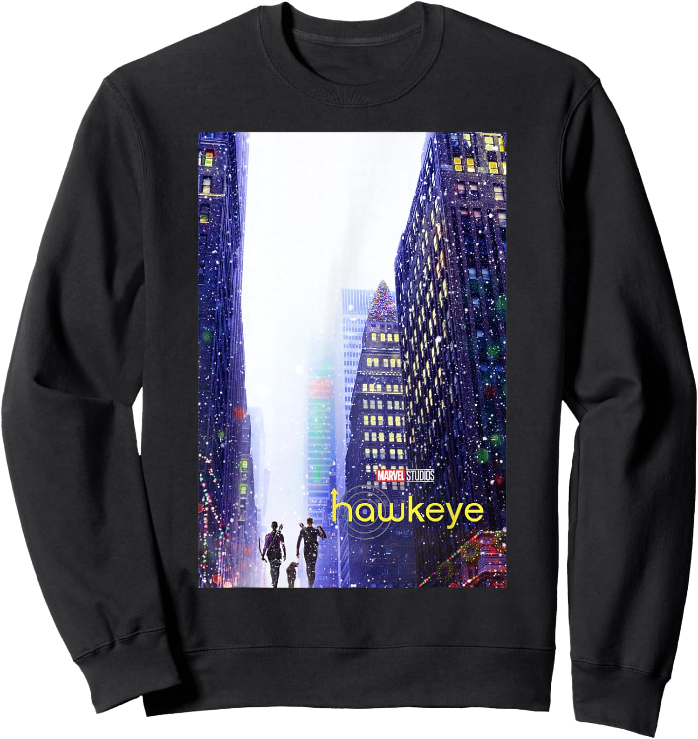 Marvel Hawkeye Disney Plus Group Shot Cityscape Poster Sweatshirt - Sweatshirt | Black