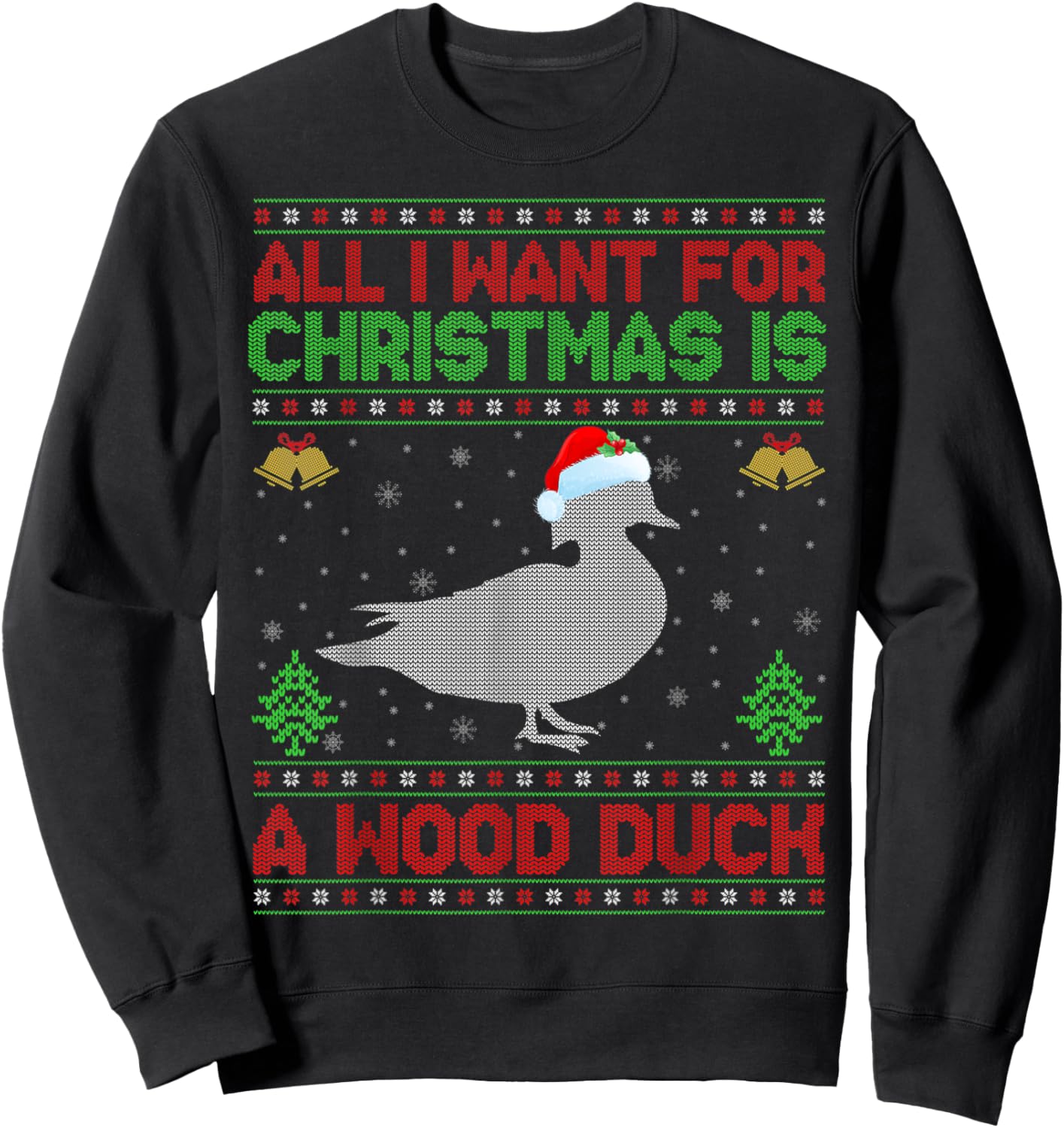 All I Want For Christmas Is A Duck Ugly Xmas Sweatshirt - Sweatshirt | Black