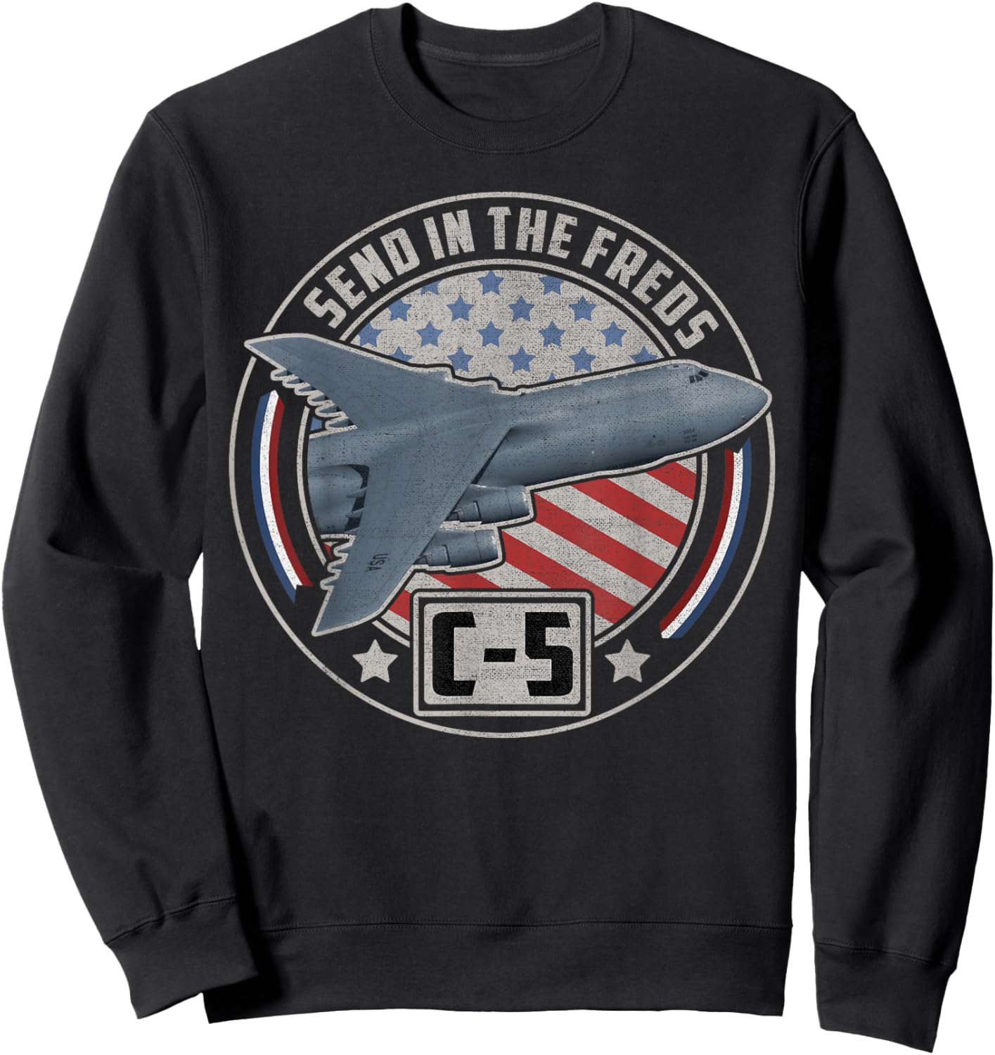 C-5 Galaxy US Military Cargo Aircraft Sweatshirt - Sweatshirt | Black