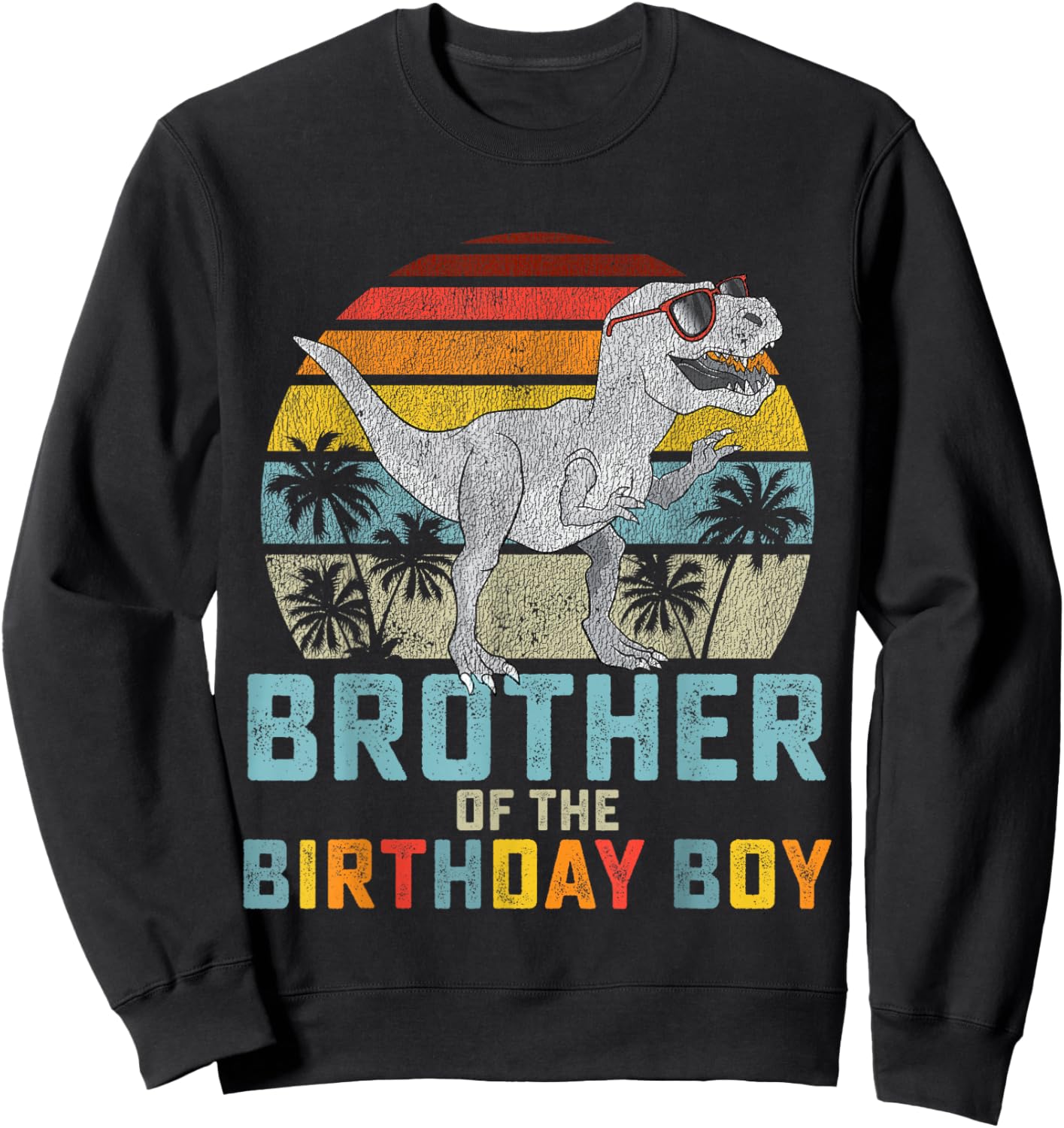 Brother Dinosaur of The Birthday Boy Matching Family Small Sweatshirt - Sweatshirt | Black