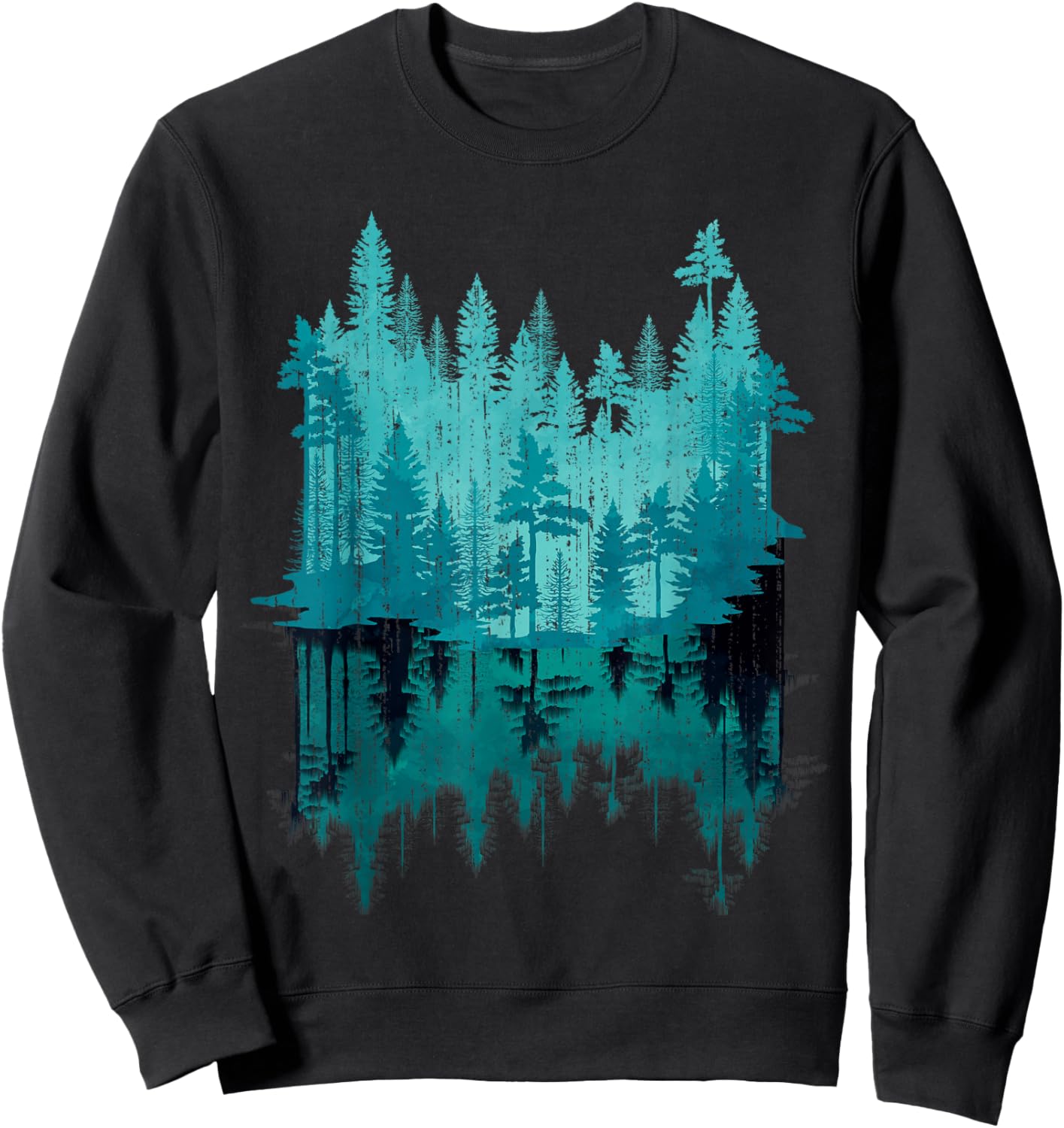Outdoor Forest Landscape Tree Reflection Nature Sweatshirt - Sweatshirt | Black