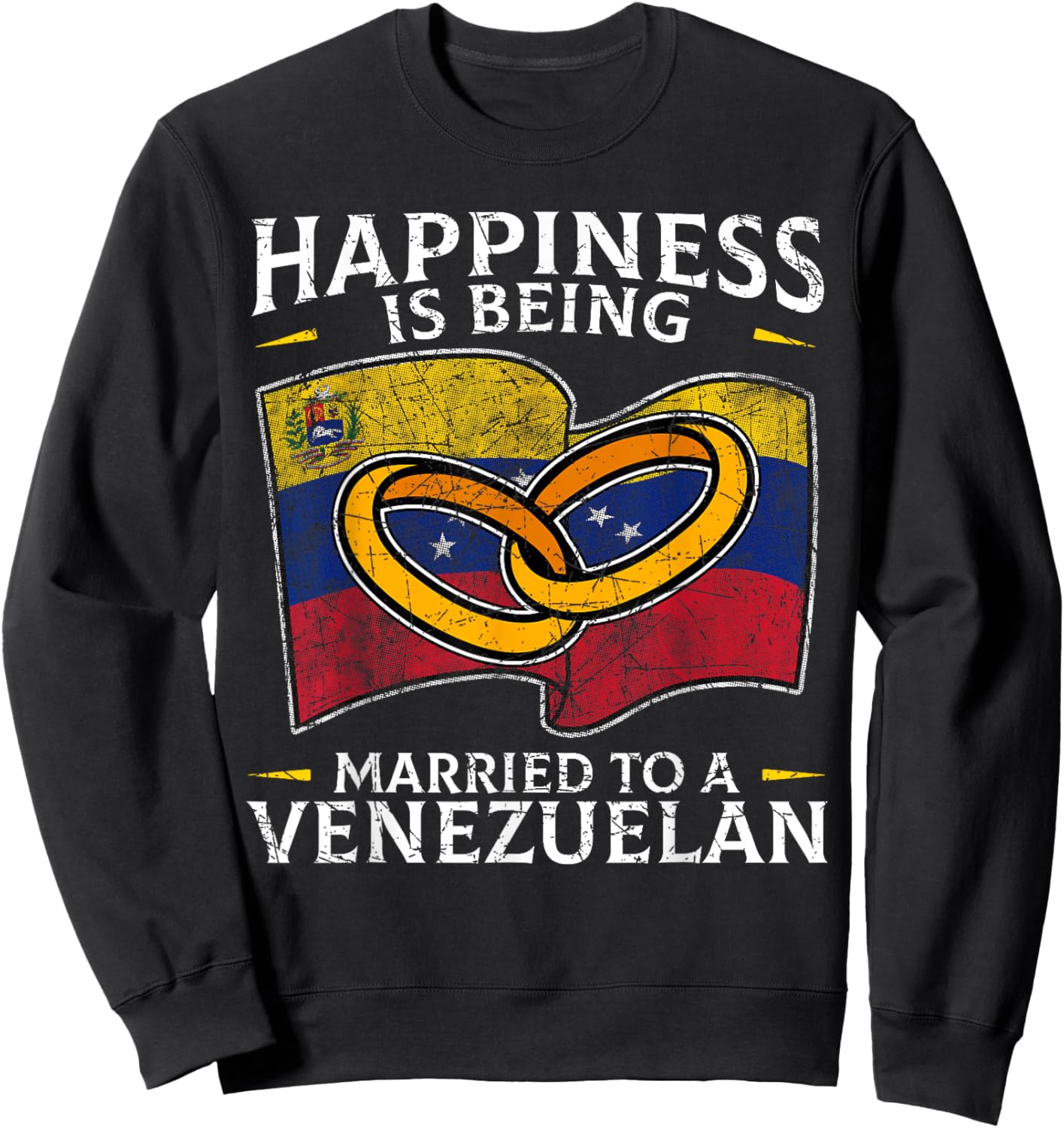 Venezuelan Wedding Venezuela Heritage Roots Flag Married Sweatshirt - Sweatshirt | Black