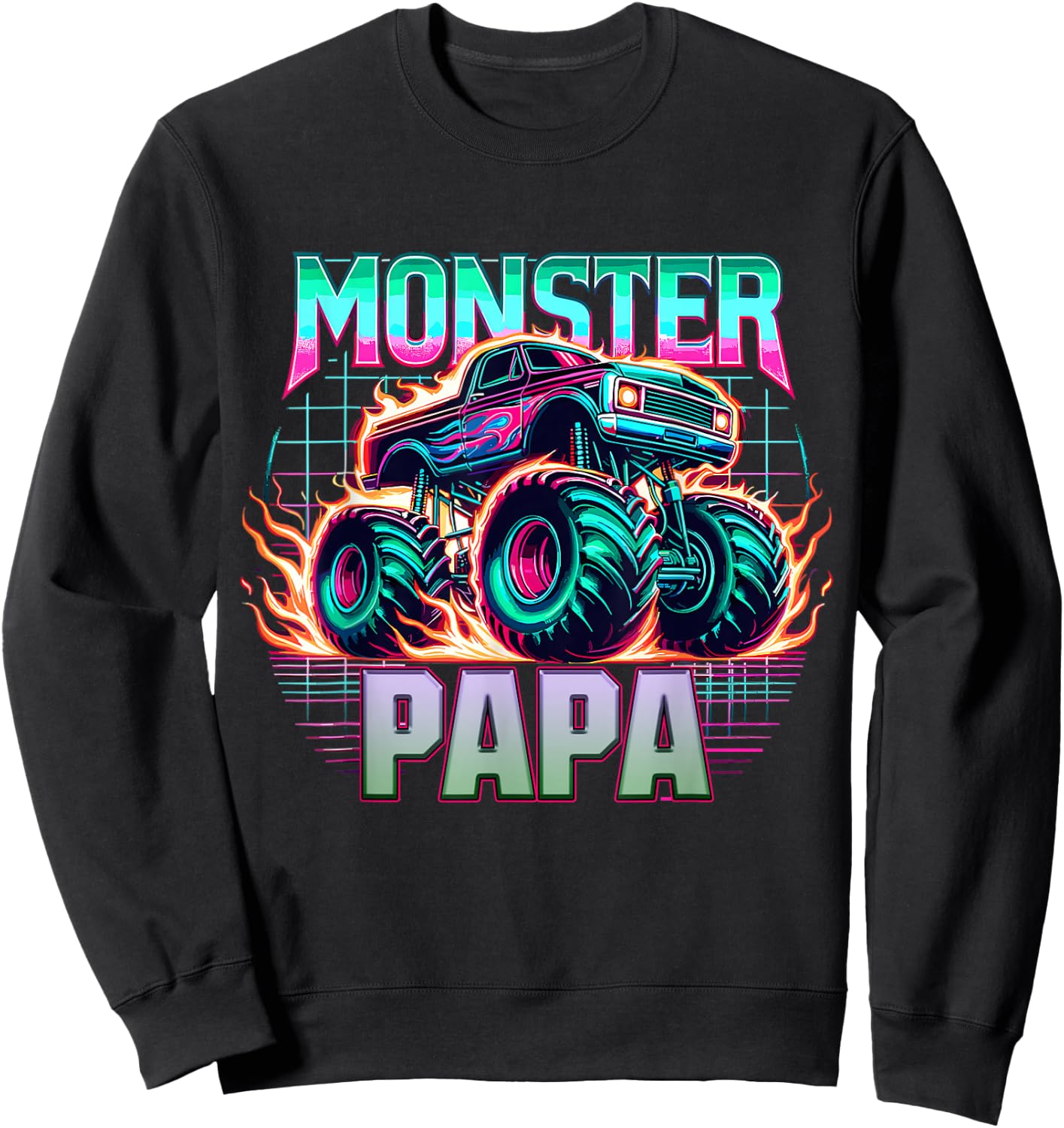 Monster Truck Papa Monster Truck Are My Jam Truck Lovers Sweatshirt - Sweatshirt | Black