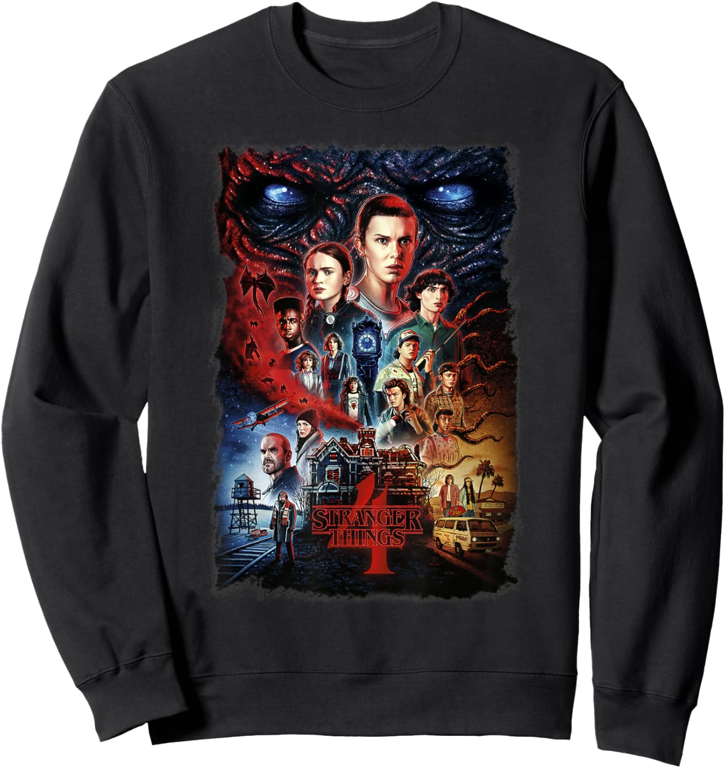 Stranger Things 4 Full Cast Poster Sweatshirt - Sweatshirt | Black