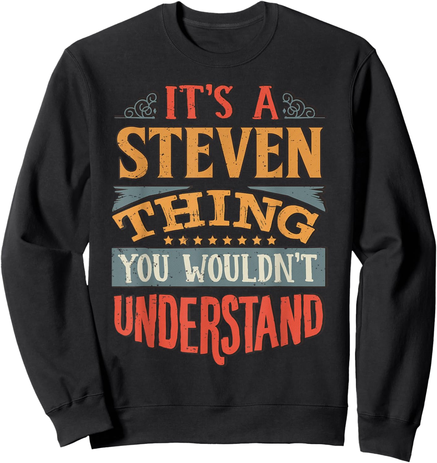 Steven Name Sweatshirt - Sweatshirt | Black
