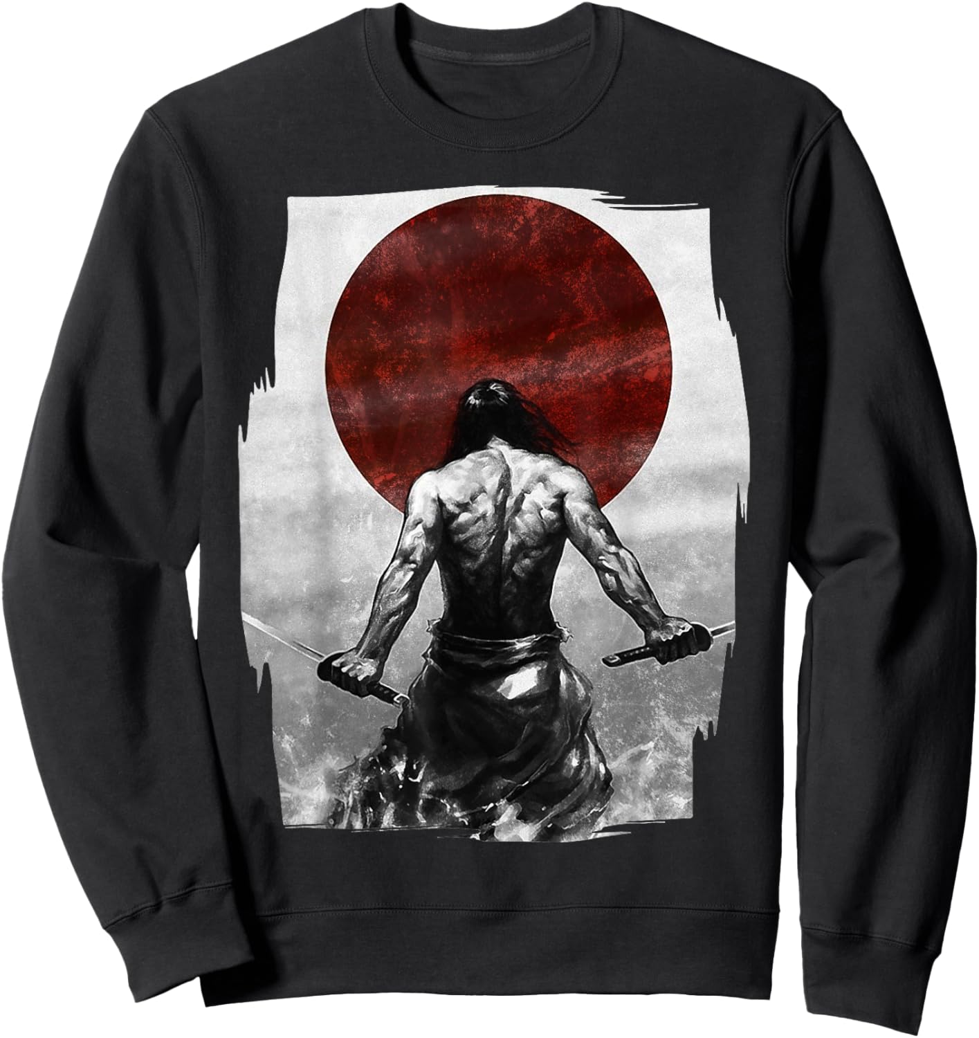 Samurai Warrior Vintage Fighter Retro Bushido Japanese Sweatshirt - Sweatshirt | Black