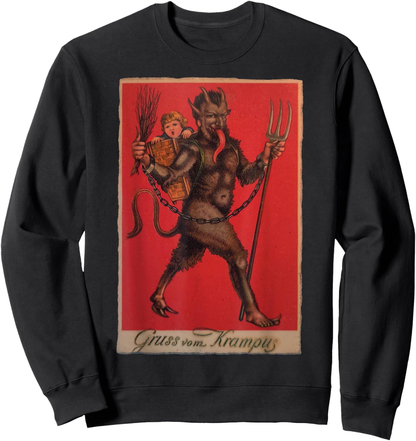 Gruss Von Krampus - Christmas Demon - Merry Krampus Sweatshirt - Sweatshirt | Black