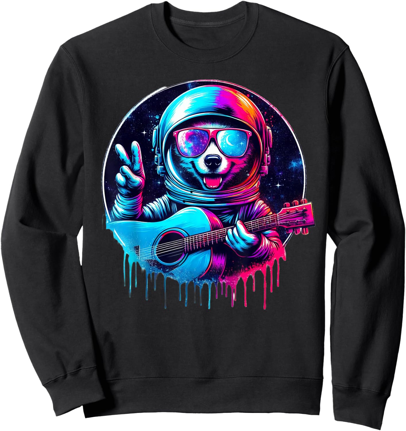 Rock On, Astronaut Dog! Sweatshirt - Sweatshirt | Black