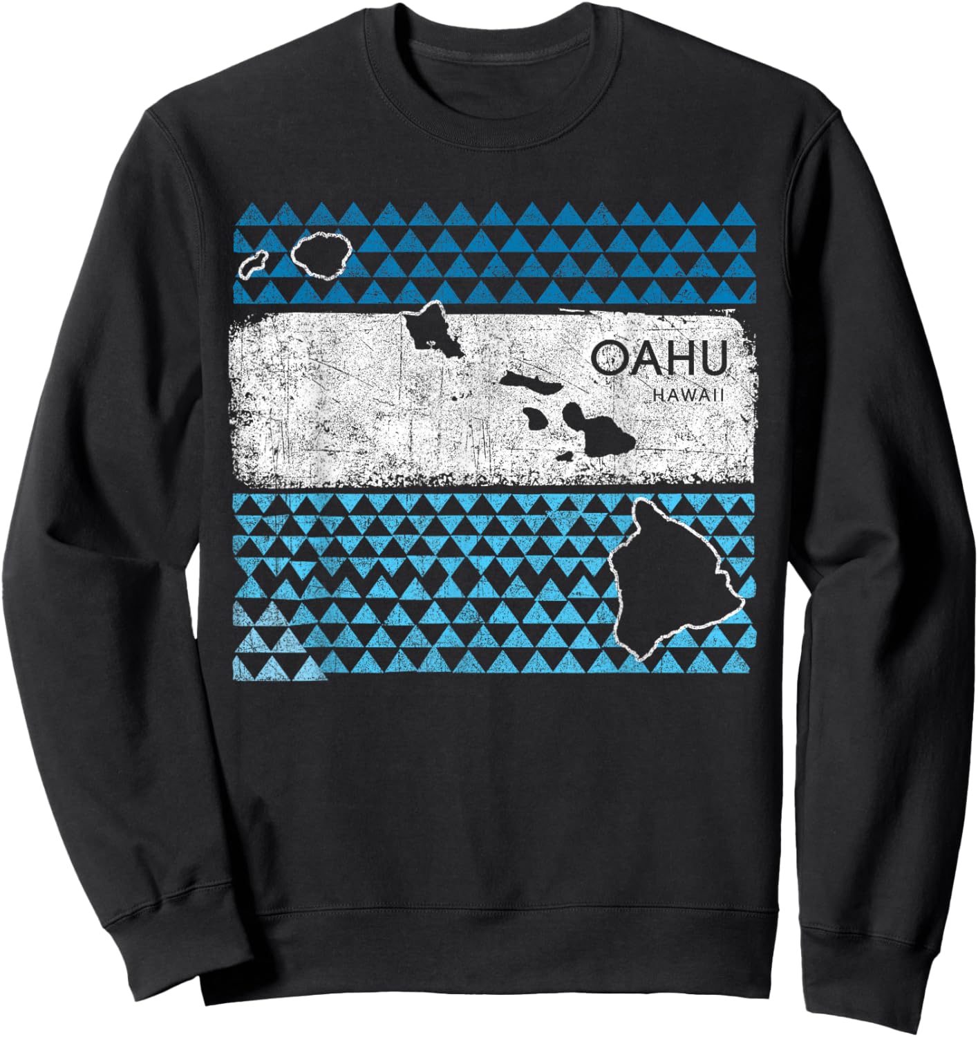 Retro Hawaiian Island Oahu Hawaii Volcano Vacation Souvenir Sweatshirt - Sweatshirt | Black