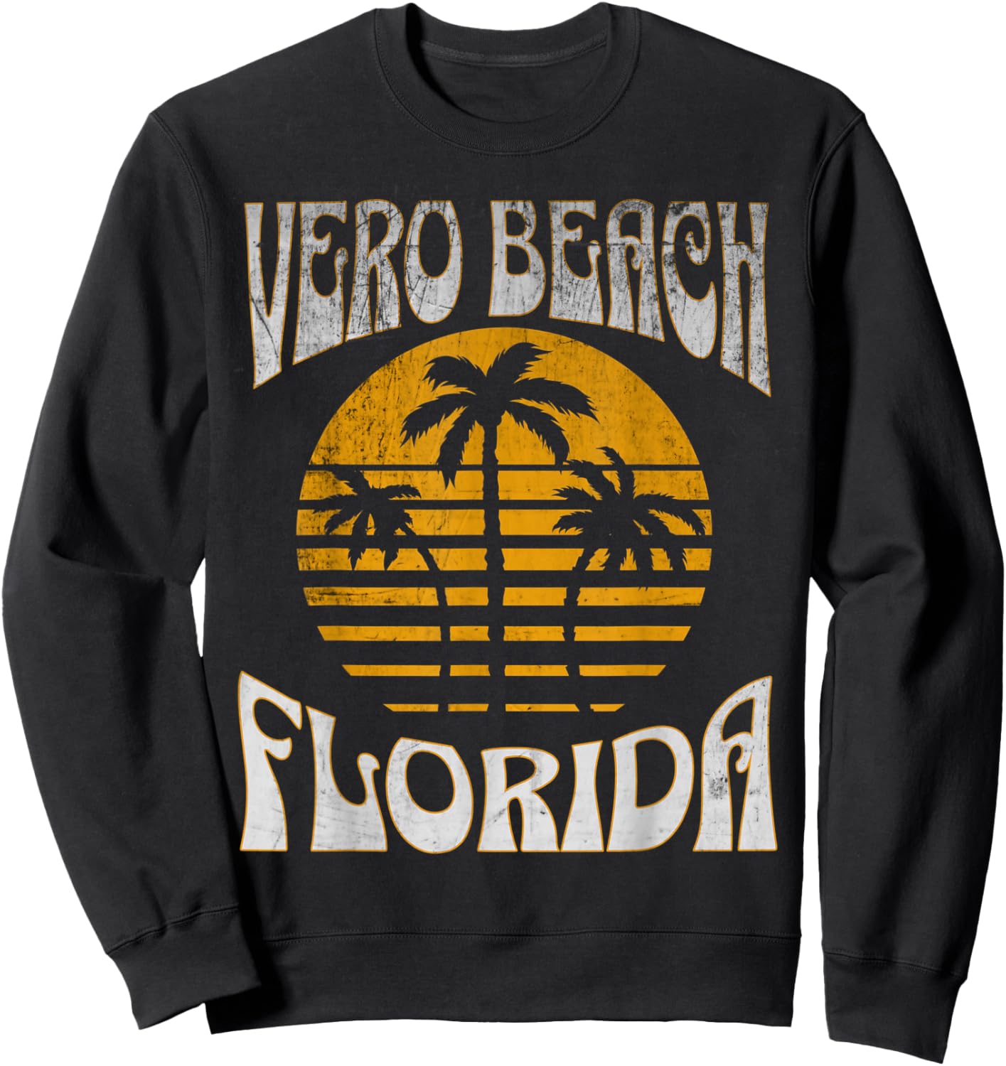 Vero Florida Beach Summer Vacation Vintage Sweatshirt - Sweatshirt | Black