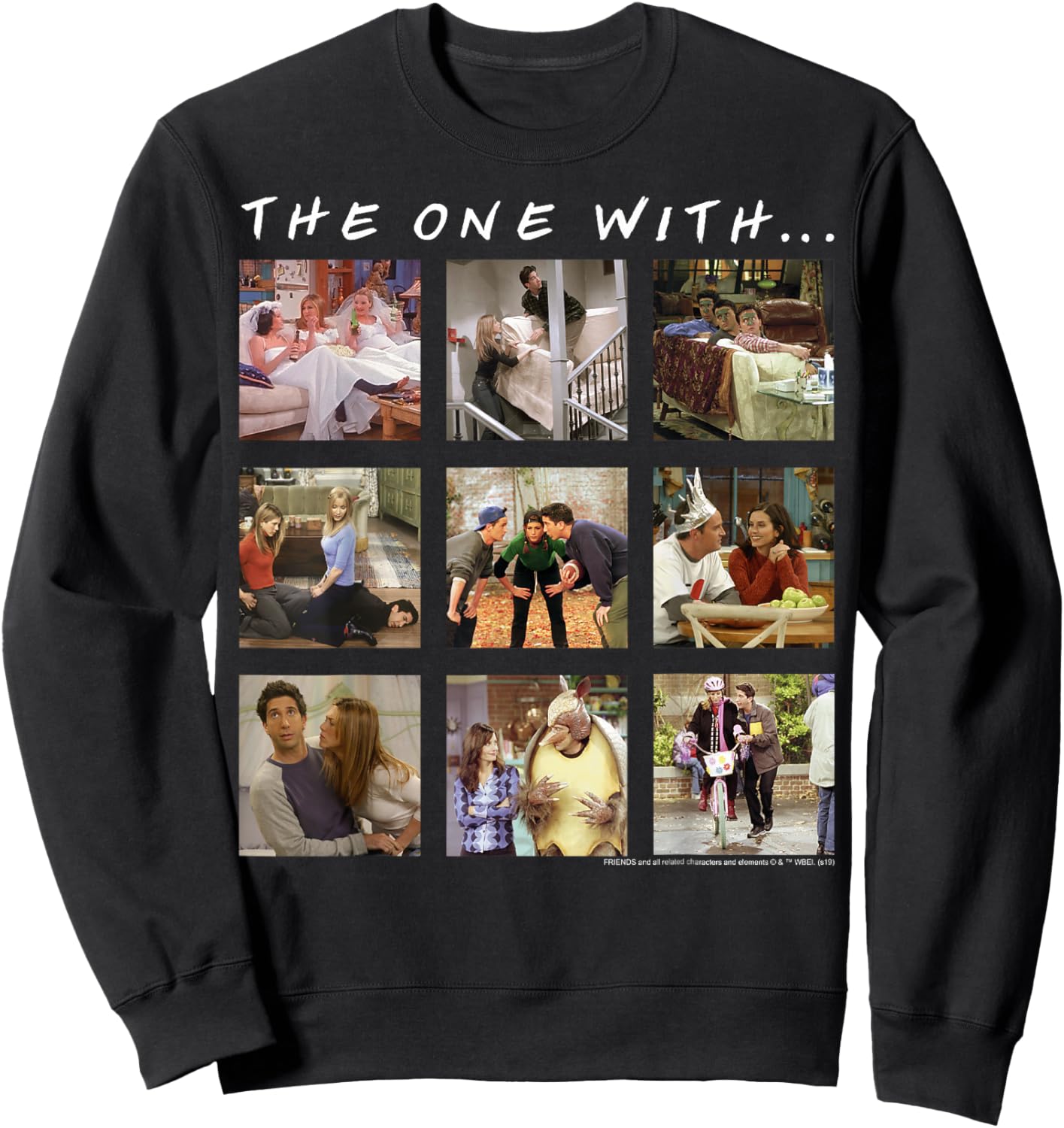 Friends Group Shot The One with Character Panels Sweatshirt - Sweatshirt | Black