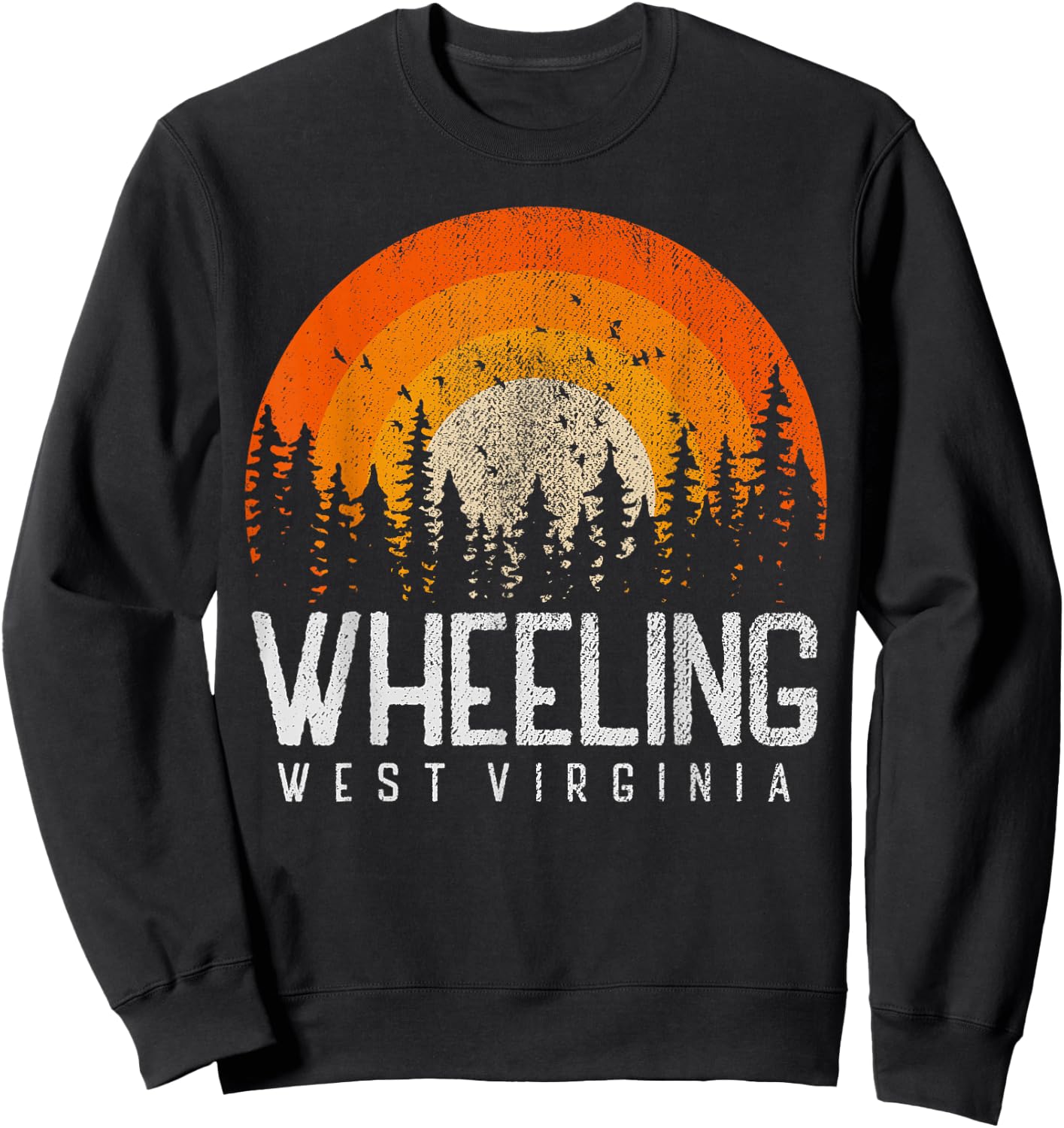 Wheeling West Virginia WV, Retro Style Vintage 70s 80s 90s Sweatshirt - Sweatshirt | Black