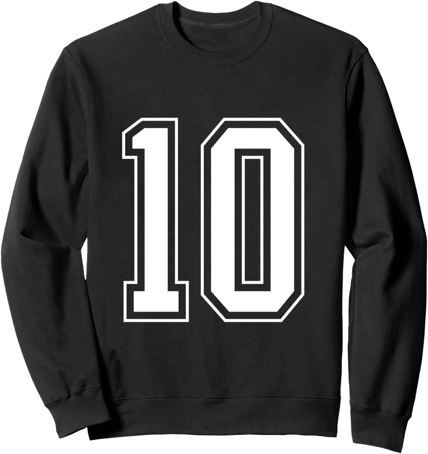Varsity Jersey Number 10 Sweatshirt - Sweatshirt | Black