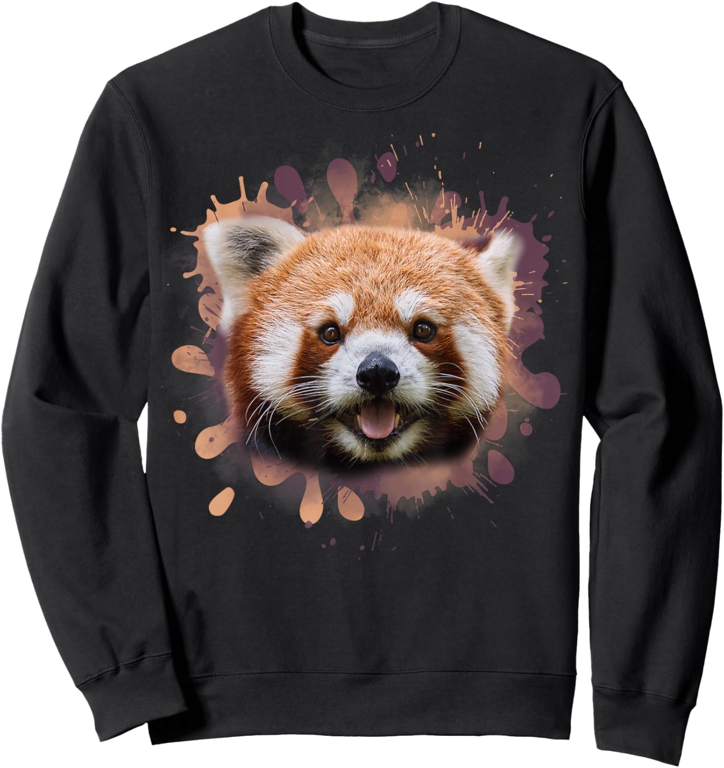 Red panda cat bear illustration Sweatshirt - Sweatshirt | Black