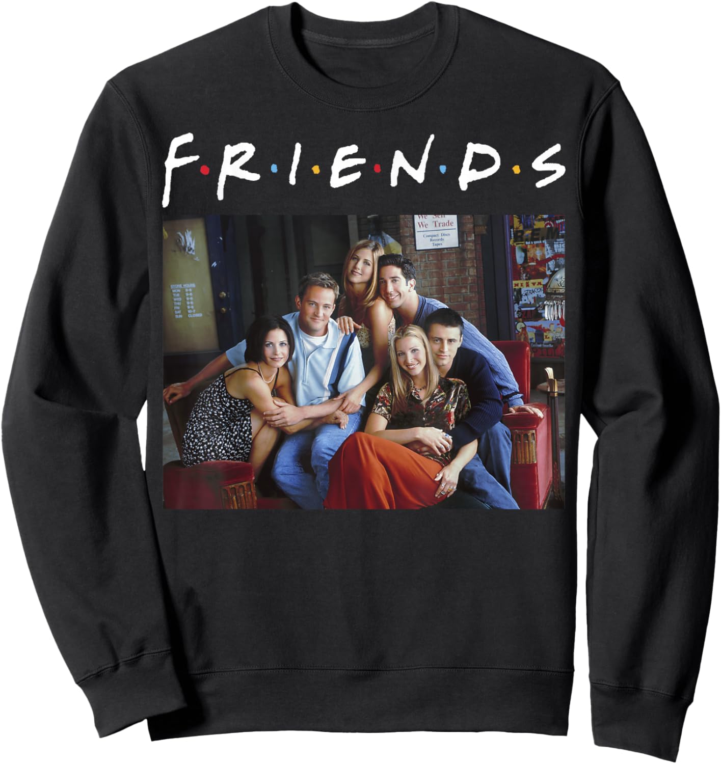 Friends Classic Logo Group Portrait Small Sweatshirt - Sweatshirt | Black