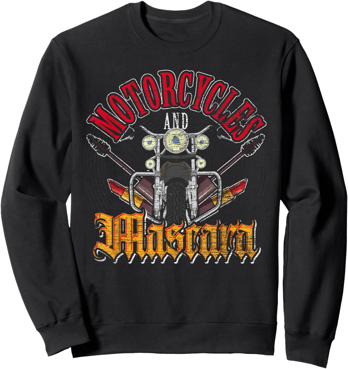 Motorcycle Riding Women Motorcycles And Mascara Biker Sweatshirt - Sweatshirt | Black