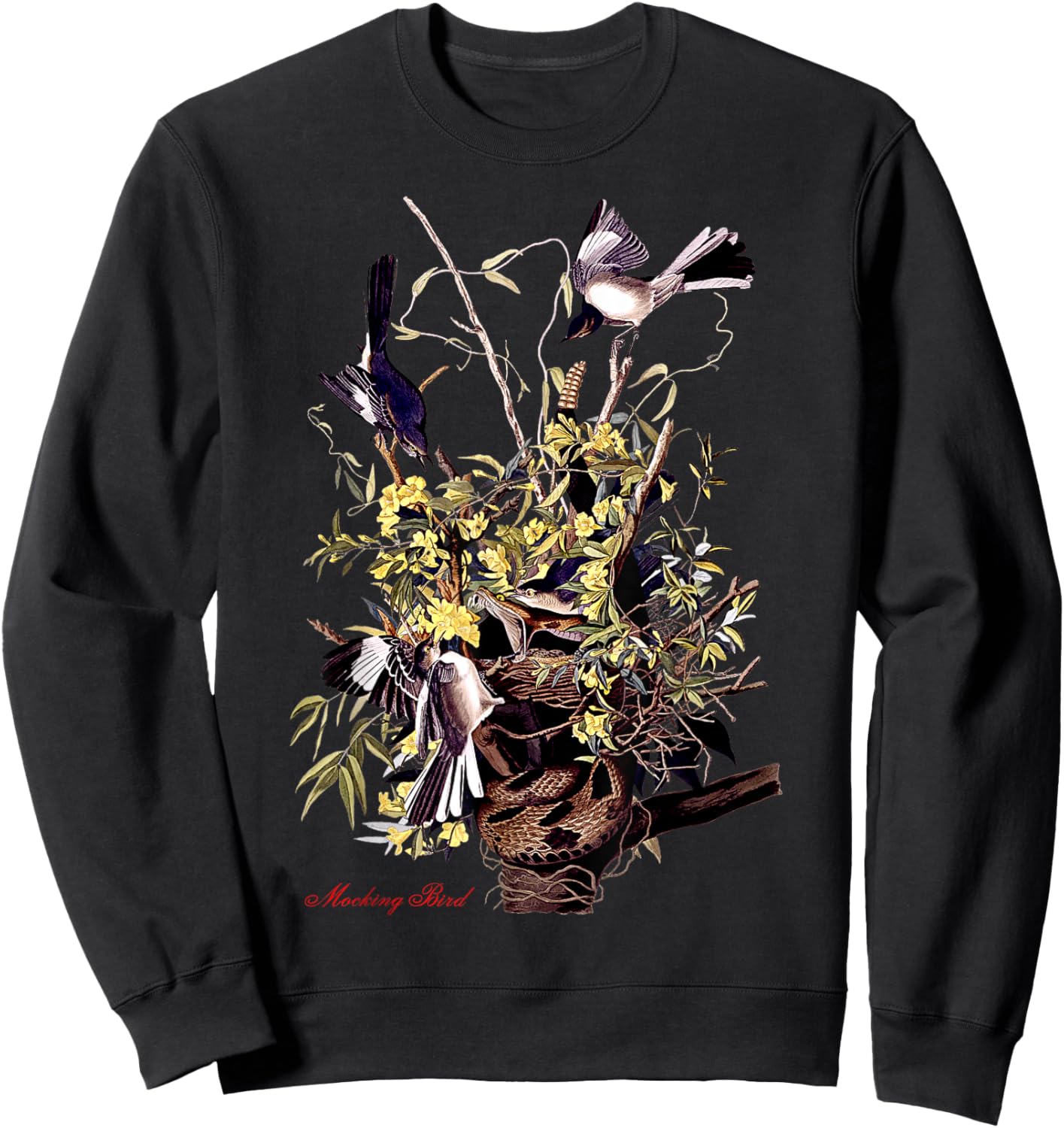 Audubon Mocking Bird North American Birds Education Nature Sweatshirt - Sweatshirt | Black