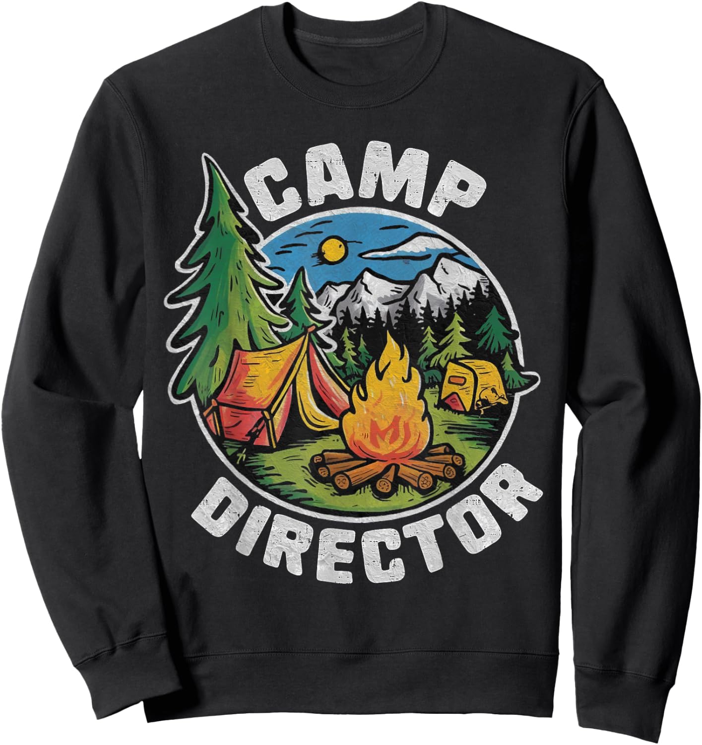 Retro Camp Director Camping Summer Camp Funny Camper Staff Sweatshirt - Sweatshirt | Black