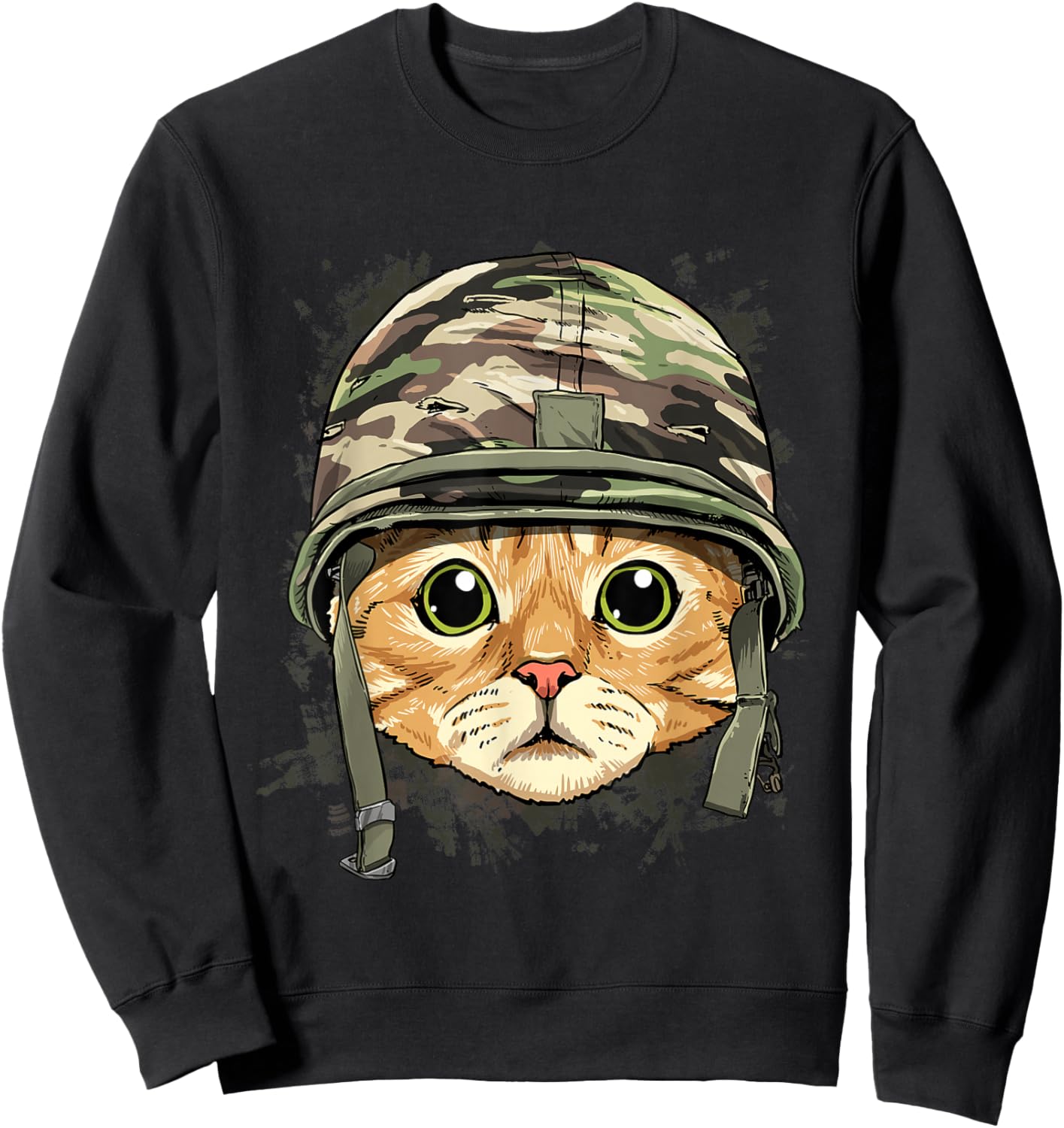 Cat Soldier Veteran Army Cat Kitten Lover Sweatshirt - Sweatshirt | Black