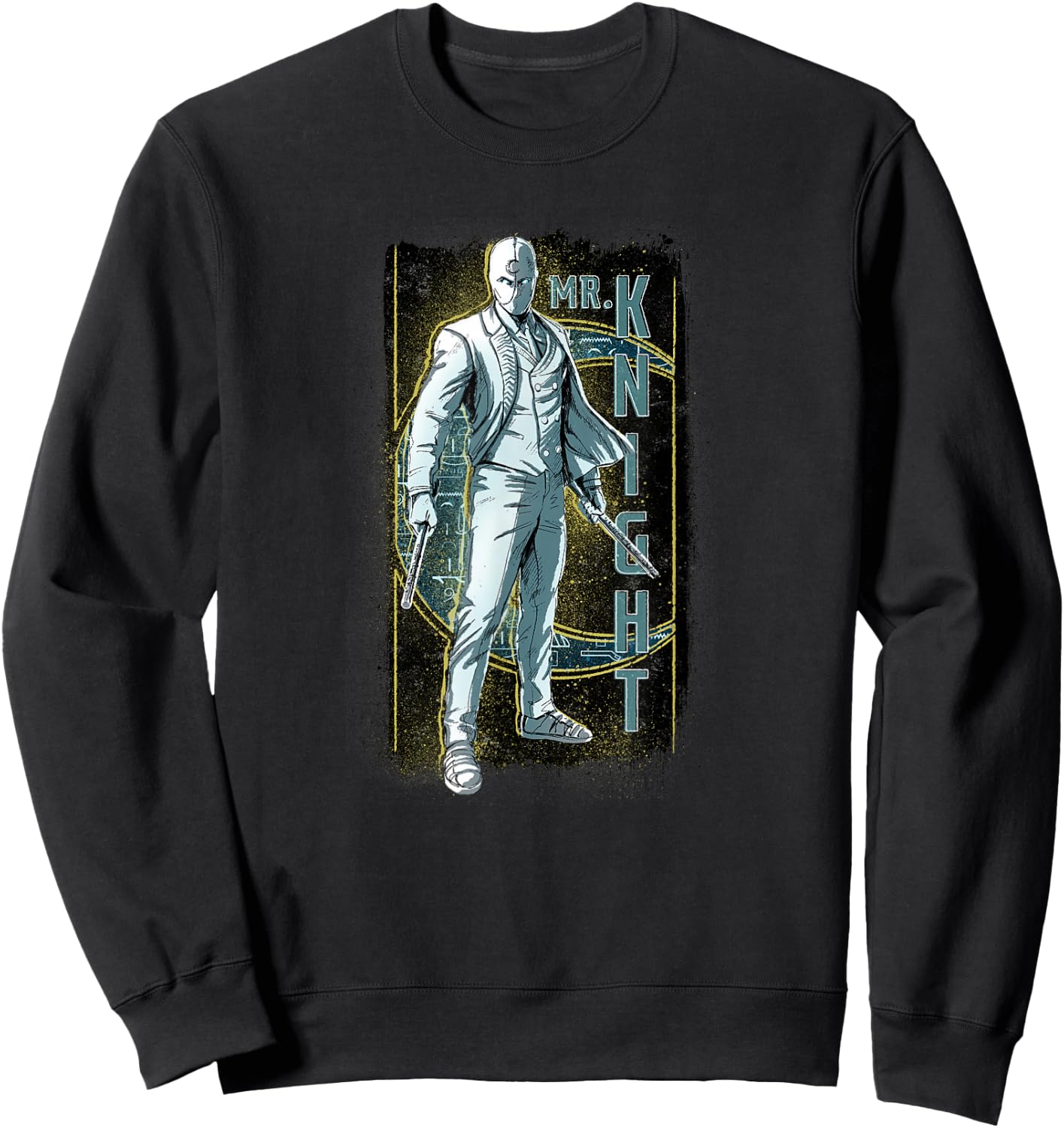 Marvel Moon Knight Mr. Knight Batons and Crescent Moon Sweatshirt - Sweatshirt | Black