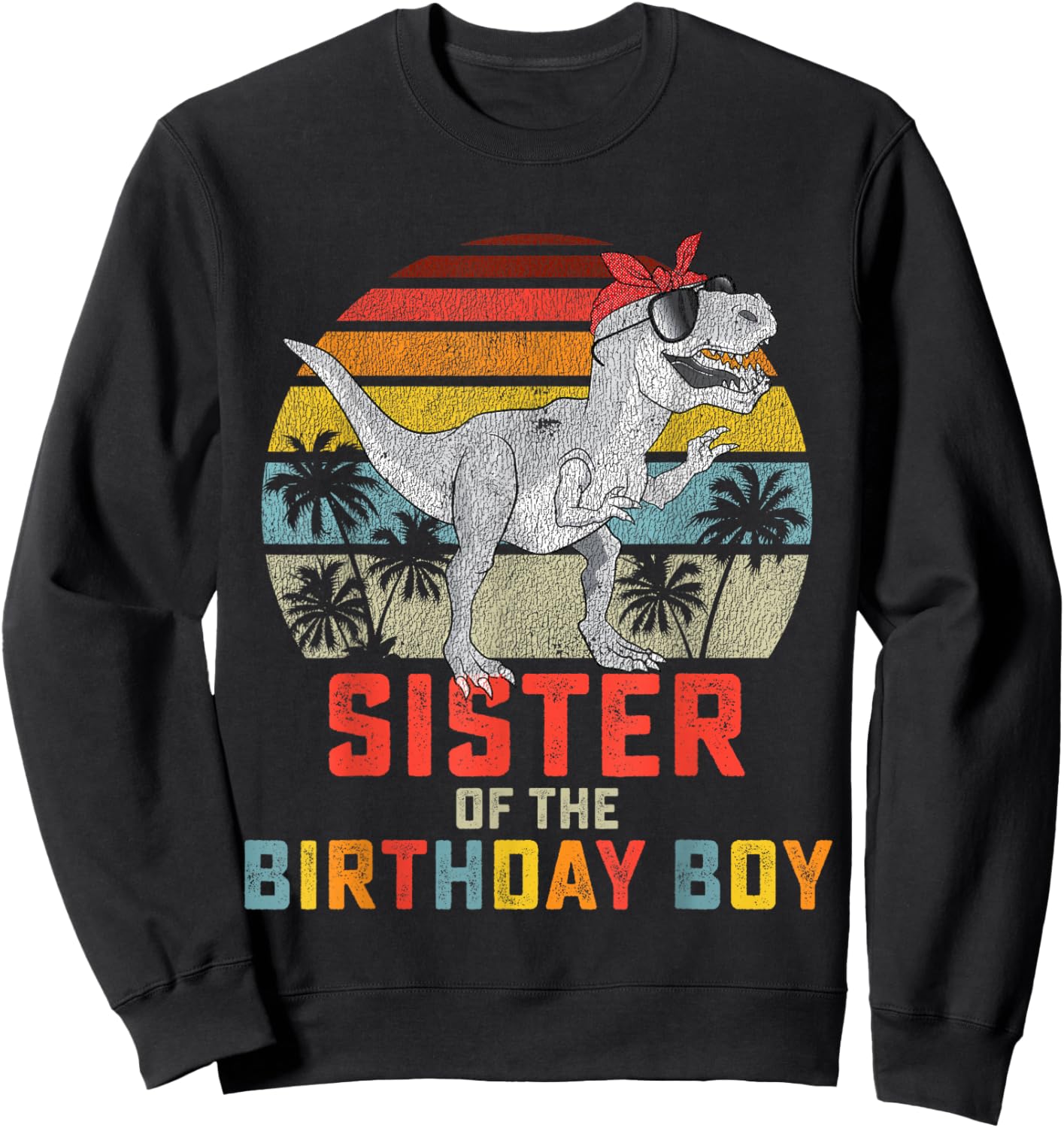 Sister Dinosaur of The Birthday Boy Matching Family Sweatshirt - Sweatshirt | Black