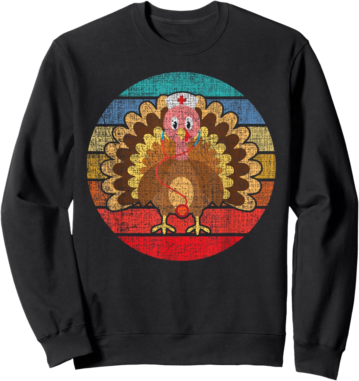 Turkey Thanksgiving Registered Nurse Nursing RN Healthcare Sweatshirt - Sweatshirt | Black