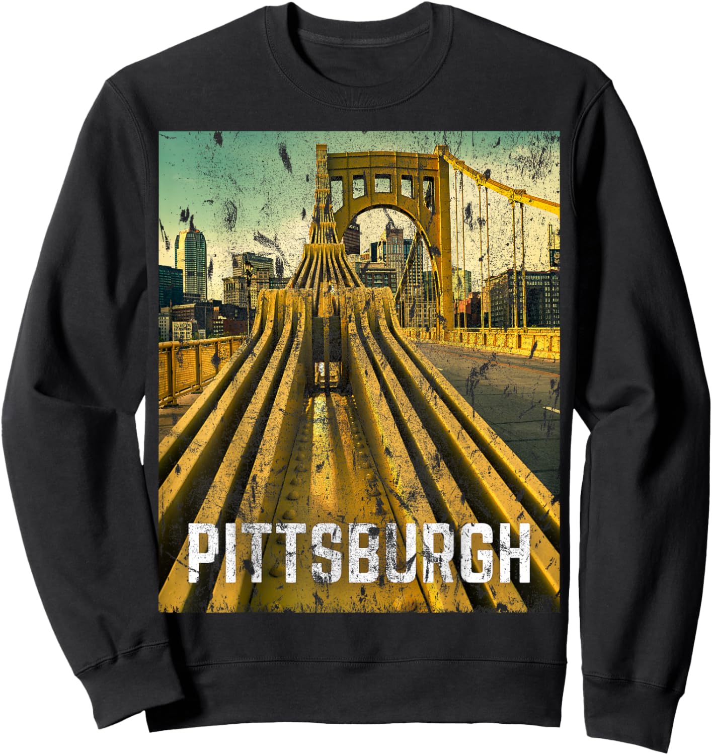 Pittsburgh Pennsylvania Steel City Skyline Photography 412 Sweatshirt - Sweatshirt | Black