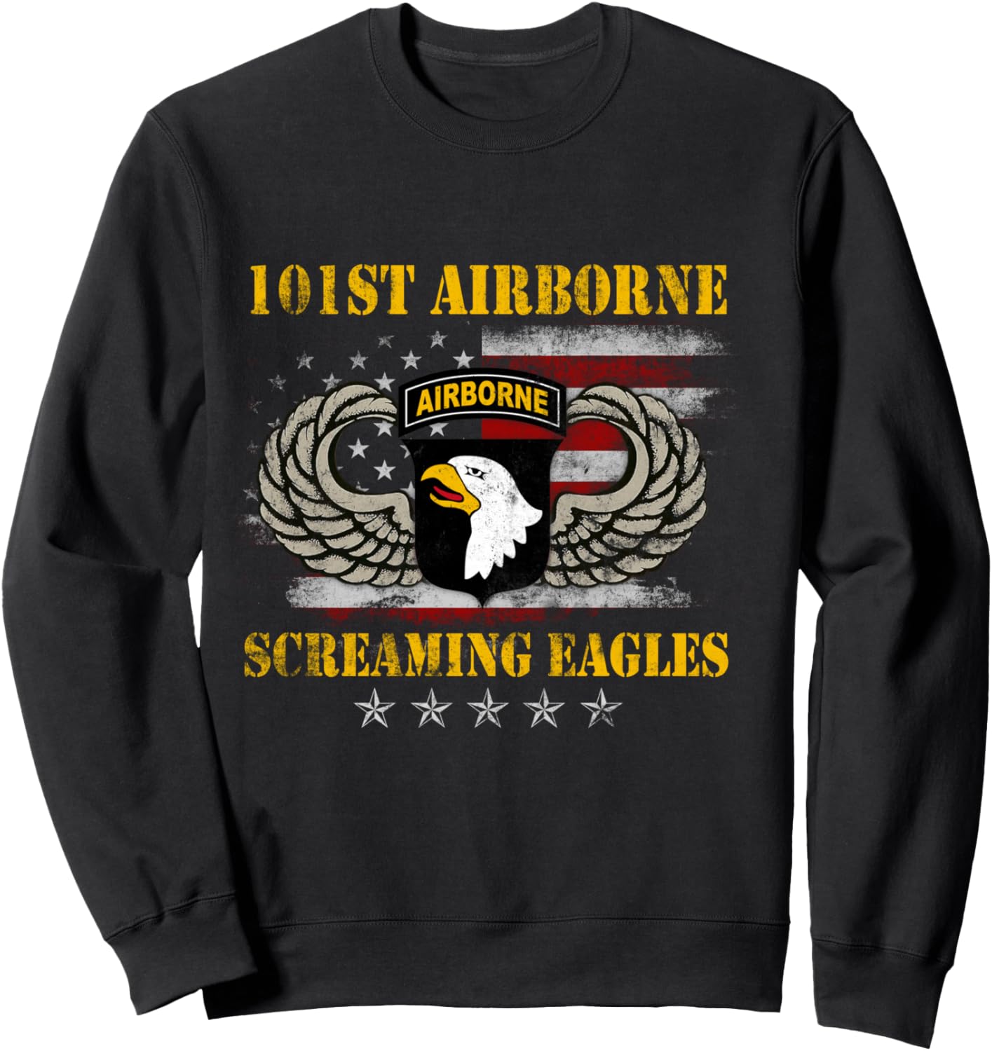 Screaming Eagle 101st Airborne Division Paratrooper Veteran Sweatshirt - Sweatshirt | Black