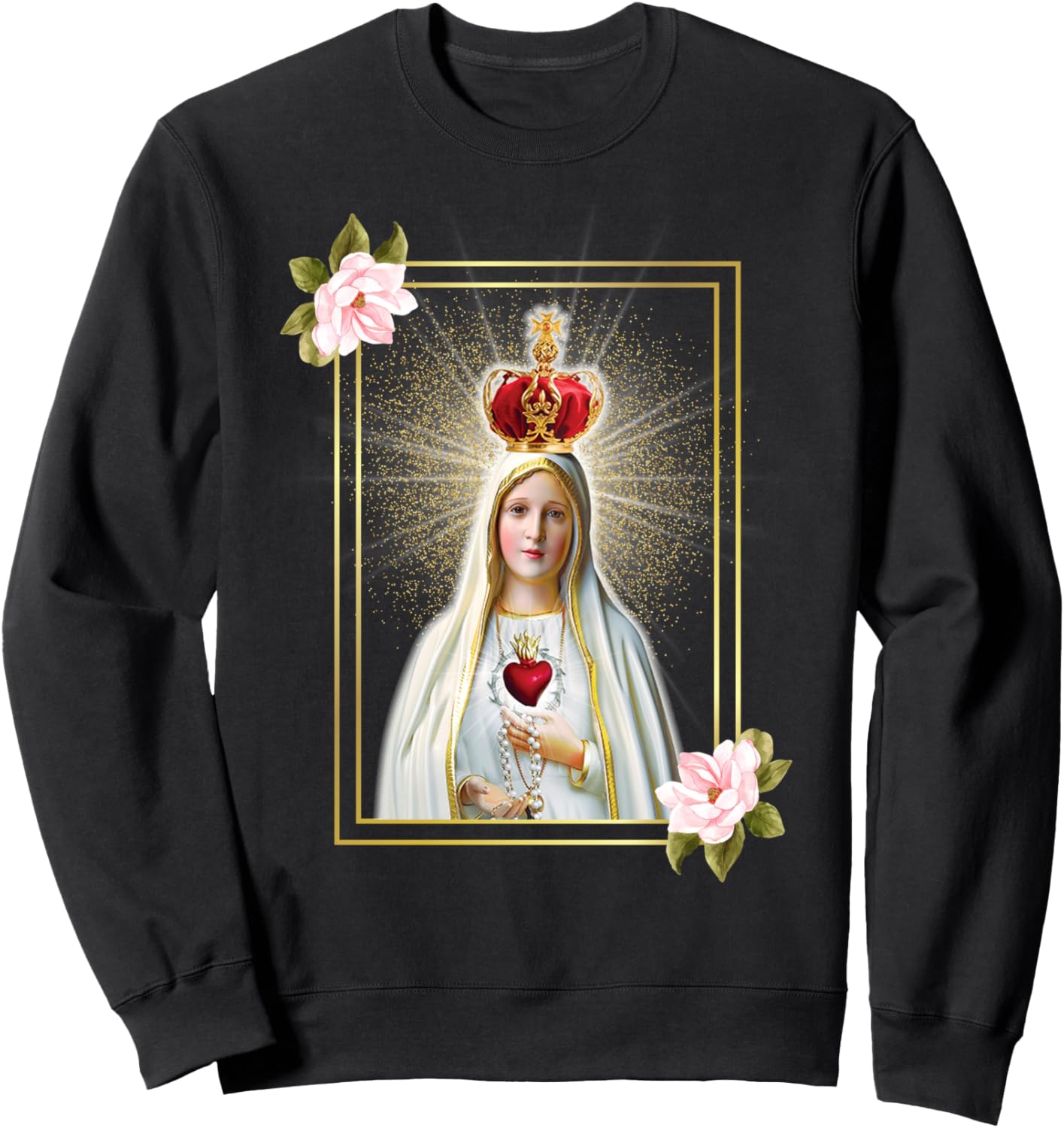 Our Lady of Fatima Immaculate Heart of Blessed Virgin Mary Sweatshirt - Sweatshirt | Black