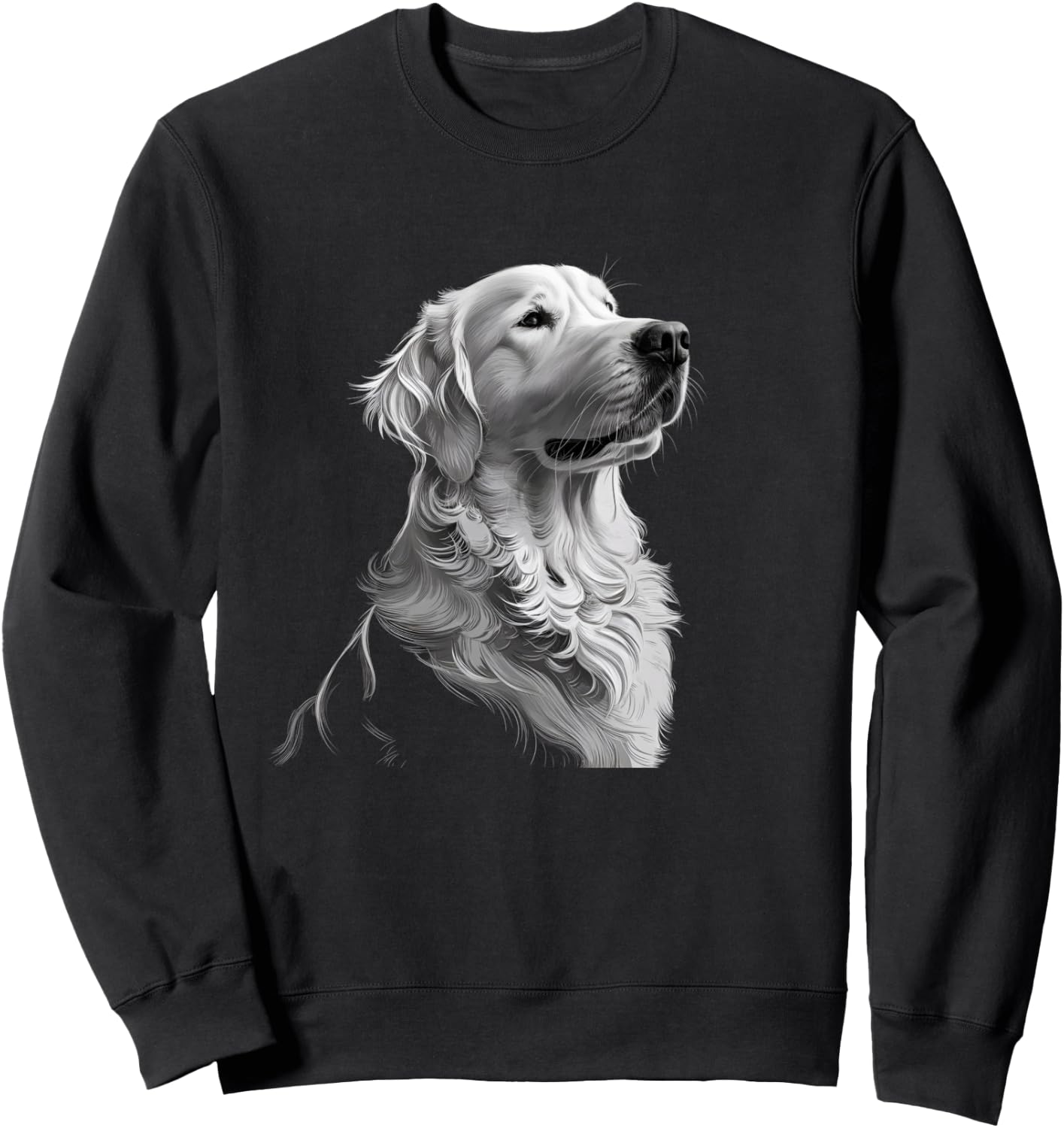 White English Cream Golden Retriever Dog Men Kids Sweatshirt - Sweatshirt | Black