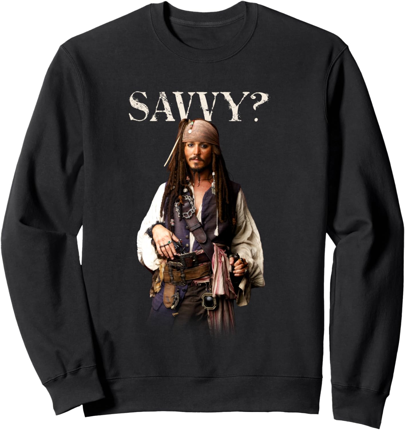 Disney Pirates of the Caribbean Captain Jack Savvy? Sweatshirt - Sweatshirt | Black