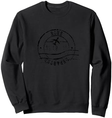 Rome Italy Travel Vintage Passport Stamp Sweatshirt - Sweatshirt | Black