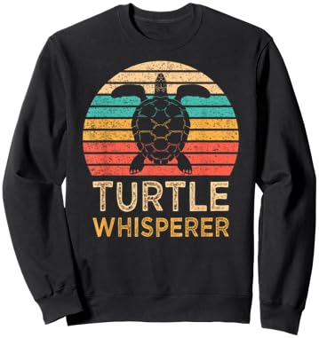 Turtle Whisperer Sea Turtles Lover Vintage Sunset Sweatshirt - Sweatshirt | Black