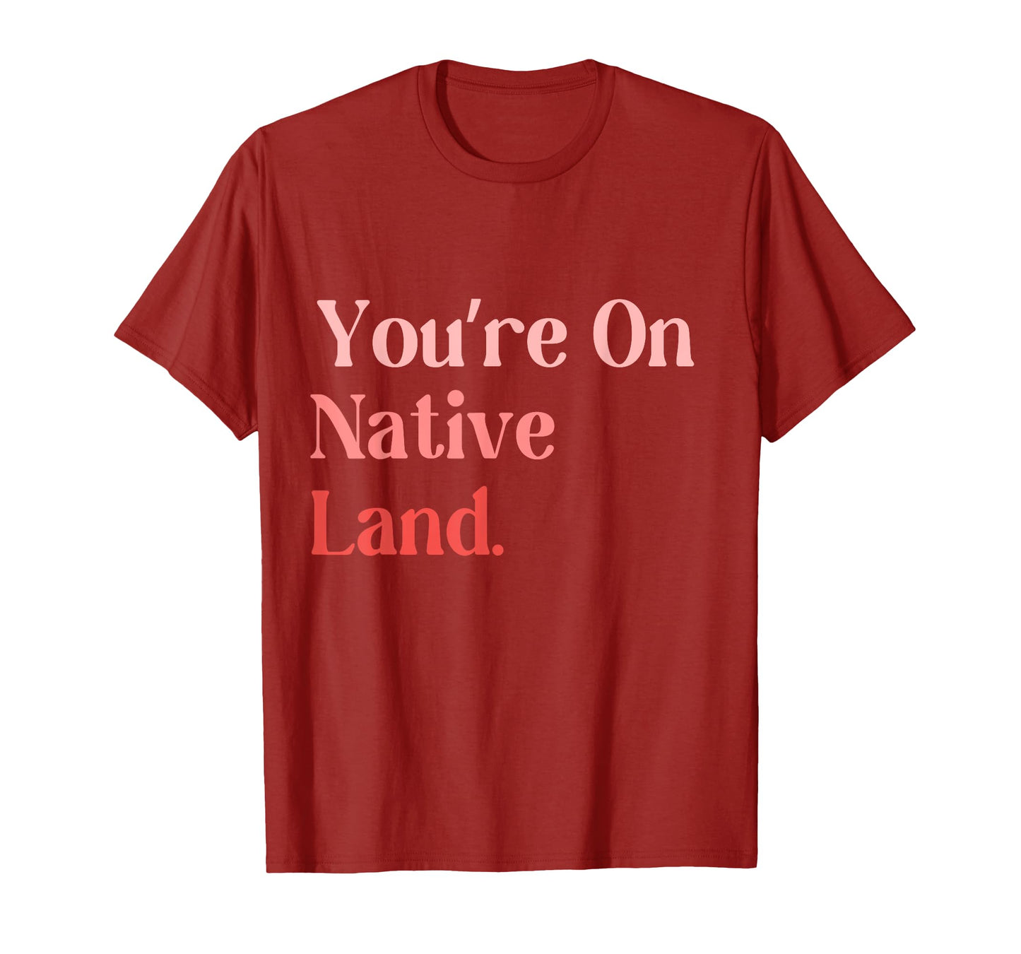 You Are on Native Land apparel Unisex Adult Indian T-Shirt, Small, Black, Short Sleeve, Modern, Crew Neck, Letter Print, Casual, Everyday Wear