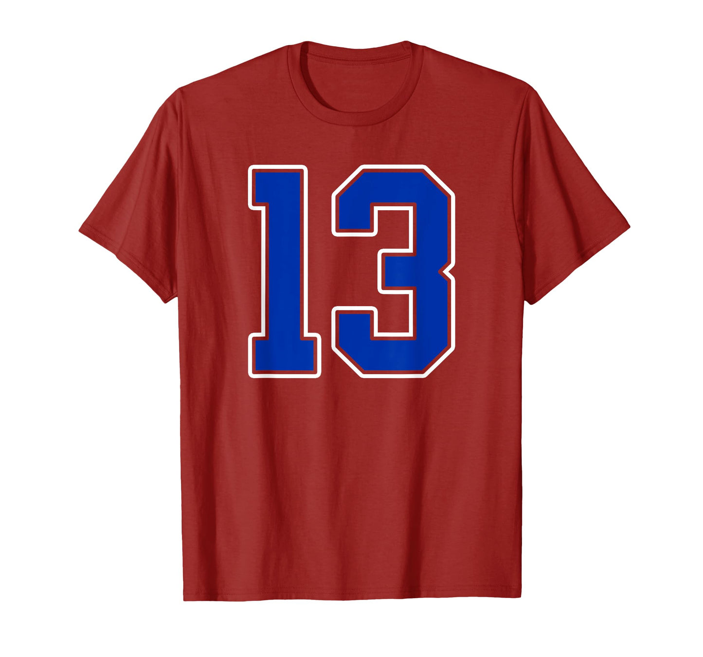Royal Blue White Number 13 Jersey Player Uniform #13 T-Shirt