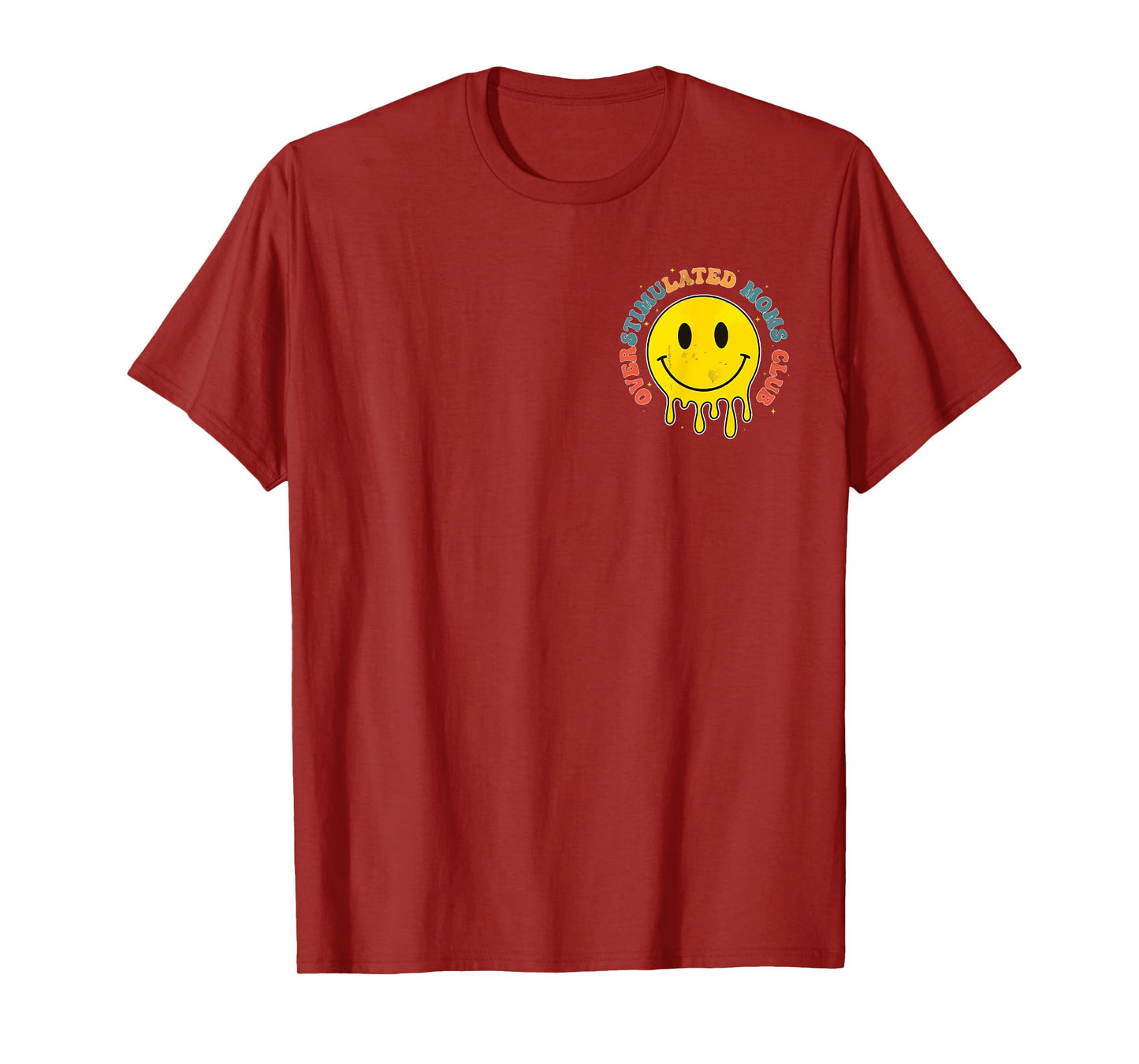 Overstimulated Moms Club Groovy Mothers Day Cool Moms T-Shirt