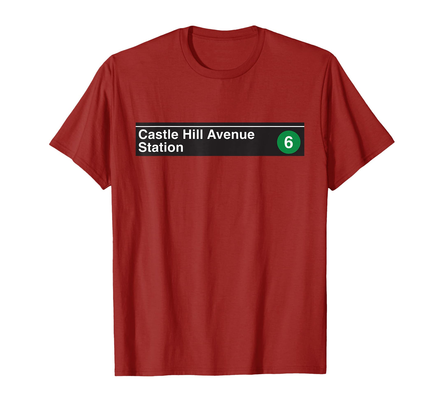 Castle Hill Ave Bronx New York NYC Subway Sign 6 Train T-Shirt