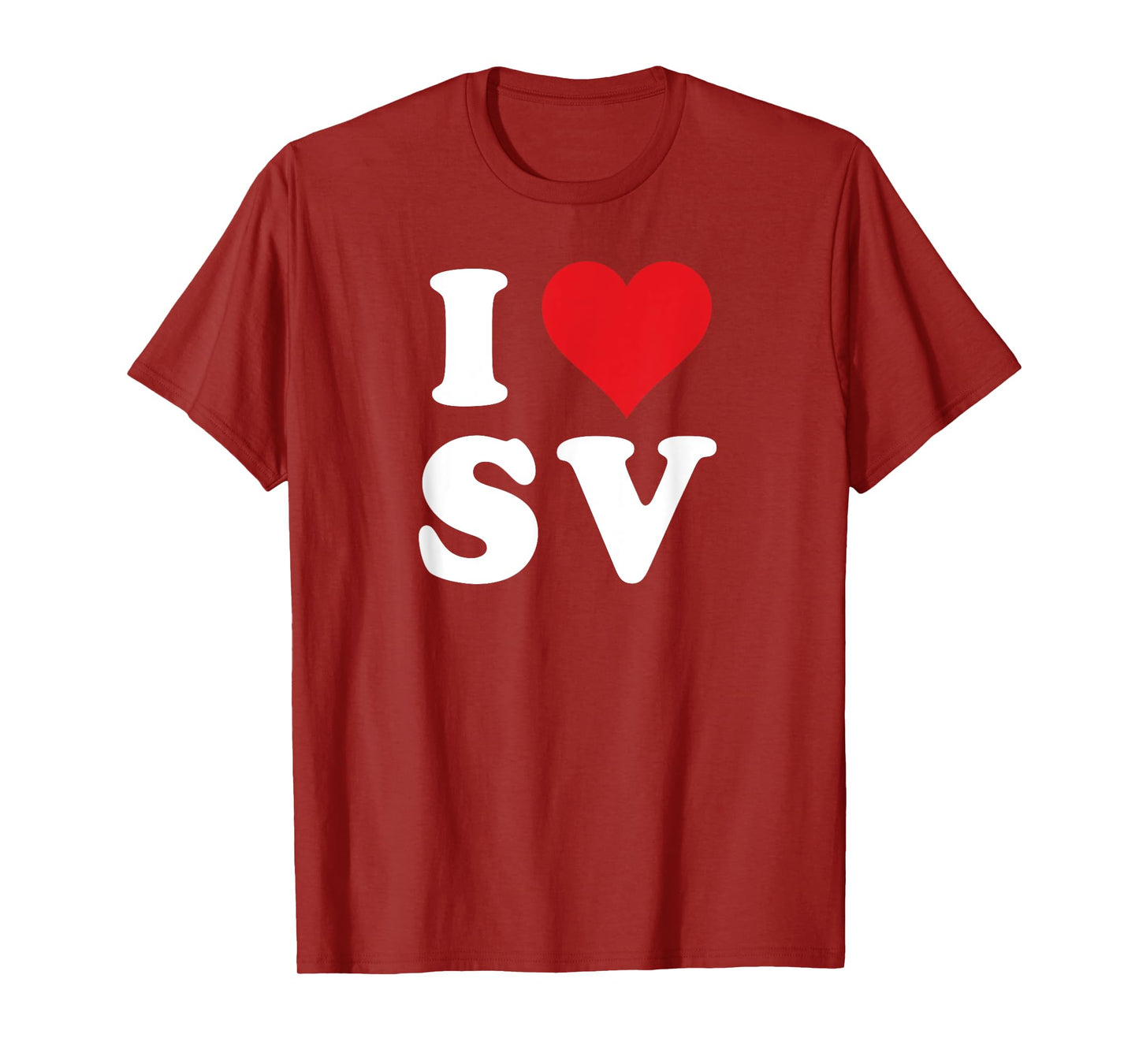 I Love SV Initials I Heart S.V. First Last Name S V T-Shirt