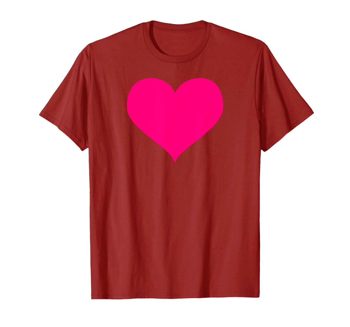 pink heart simple shaped cute minimalist design on black T-Shirt