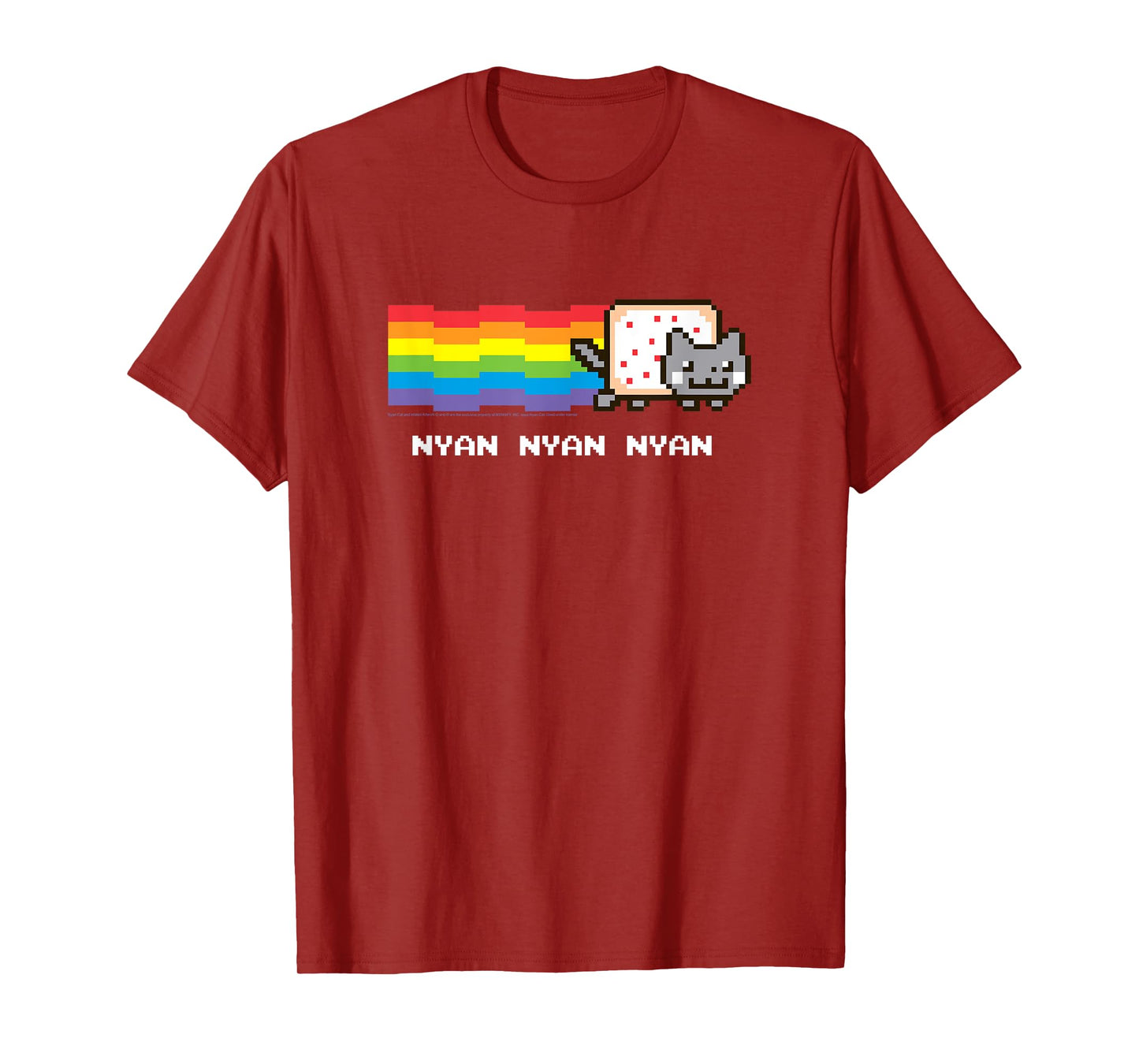 Nyan Cat Nyan Nyan Nyan Rainbow Funny Internet Meme T-Shirt