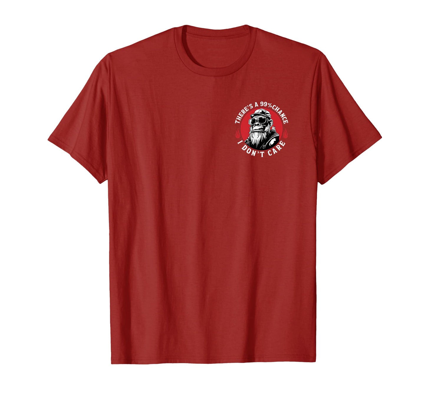 There’s A 99% Chance I Don’t Care Funny Monkey (2 Sided) T-Shirt