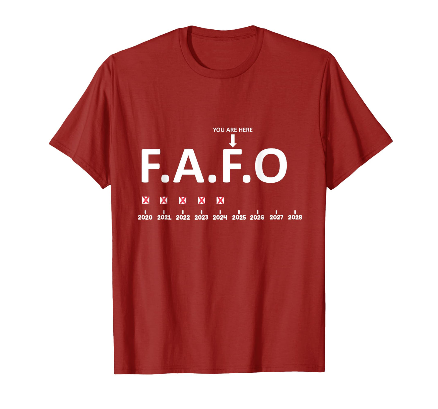 FAFO You Are Here 2020-2028 T-Shirt